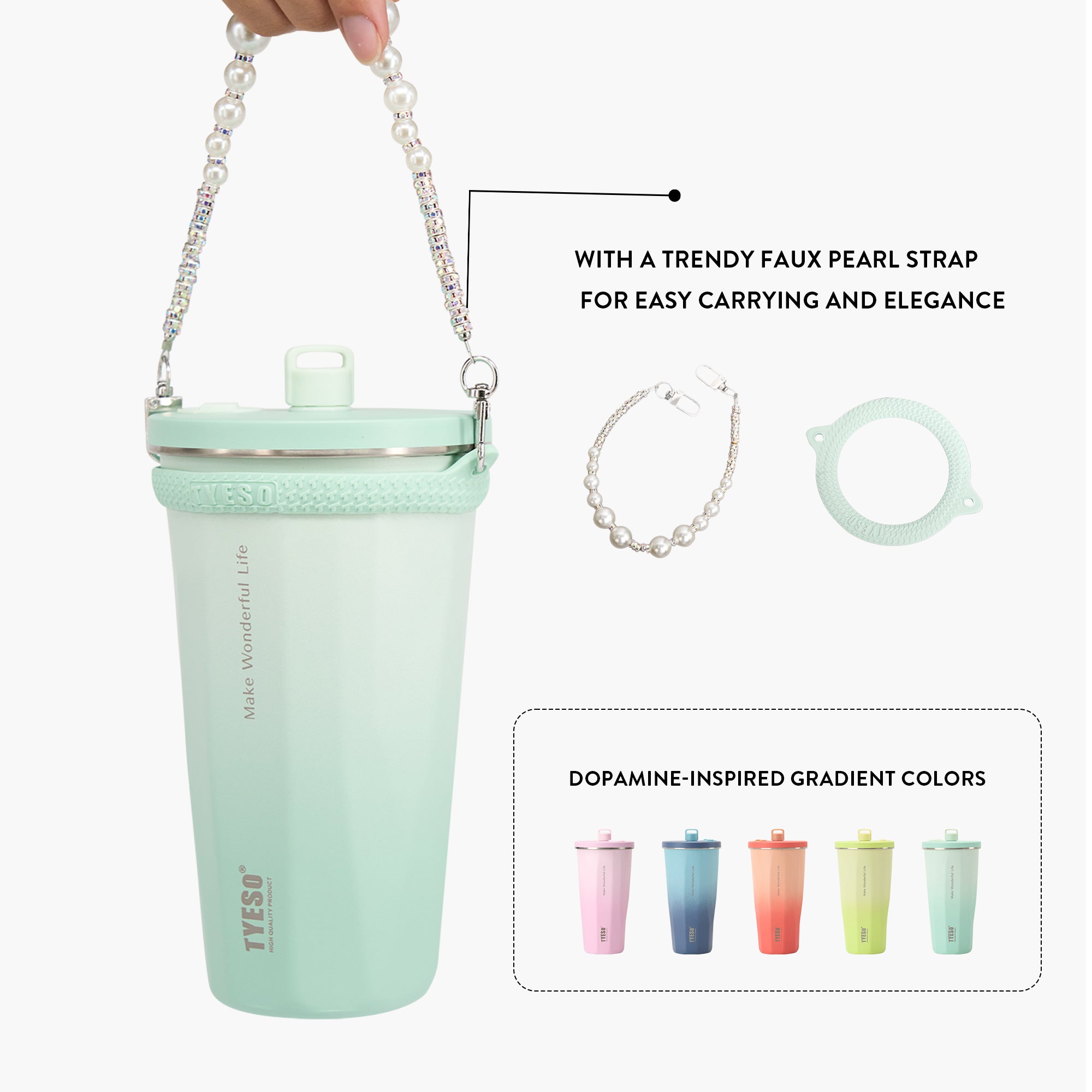 Stylish Detachable Beaded Lanyard for FLAIR Tumbler & 36#Intl