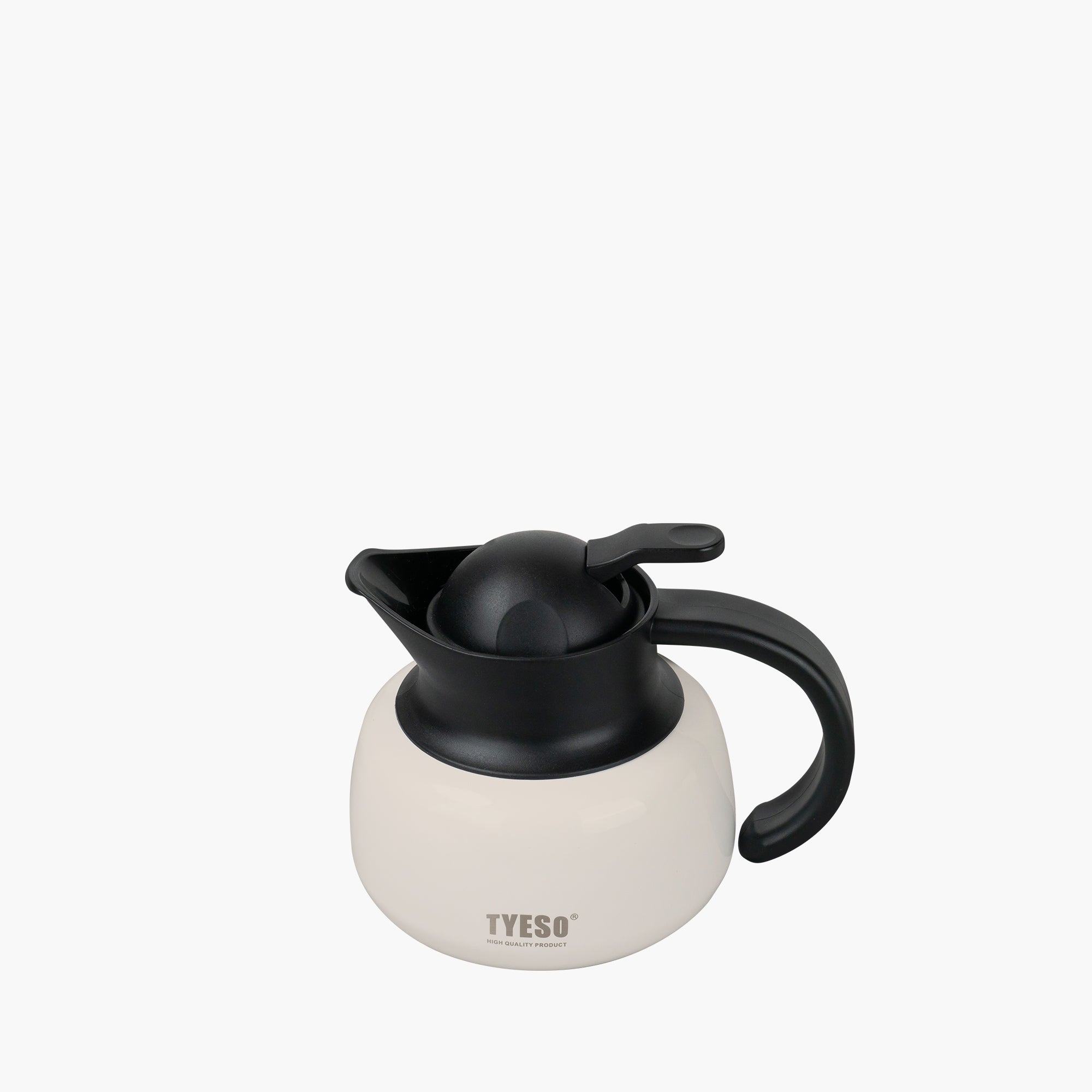 TYESO Vacuum Insulated Teapot with Strainer_White_20_Oz_Top_View
