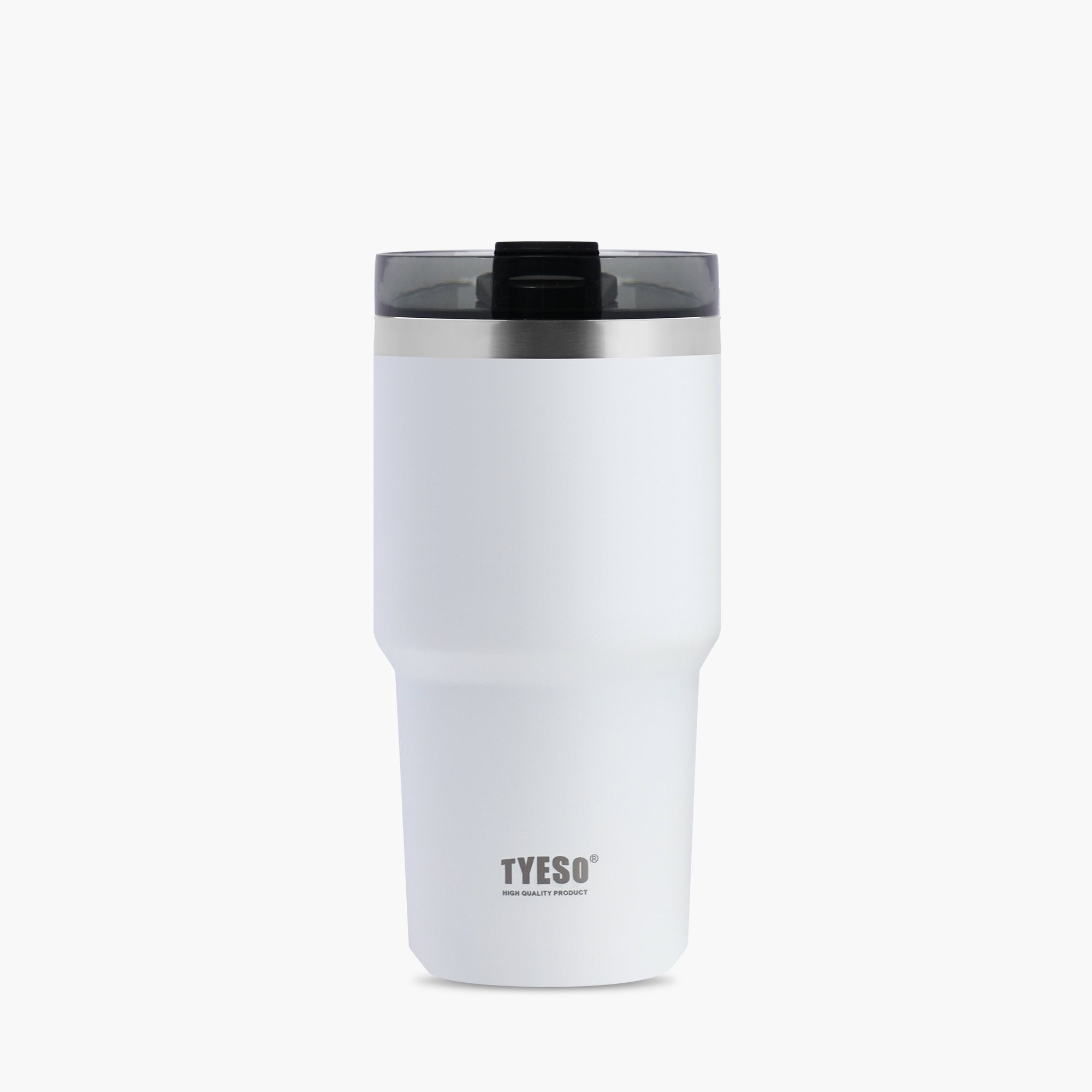 TYESO_Stainless Steel Tumbler with Straw 12_White_20oz