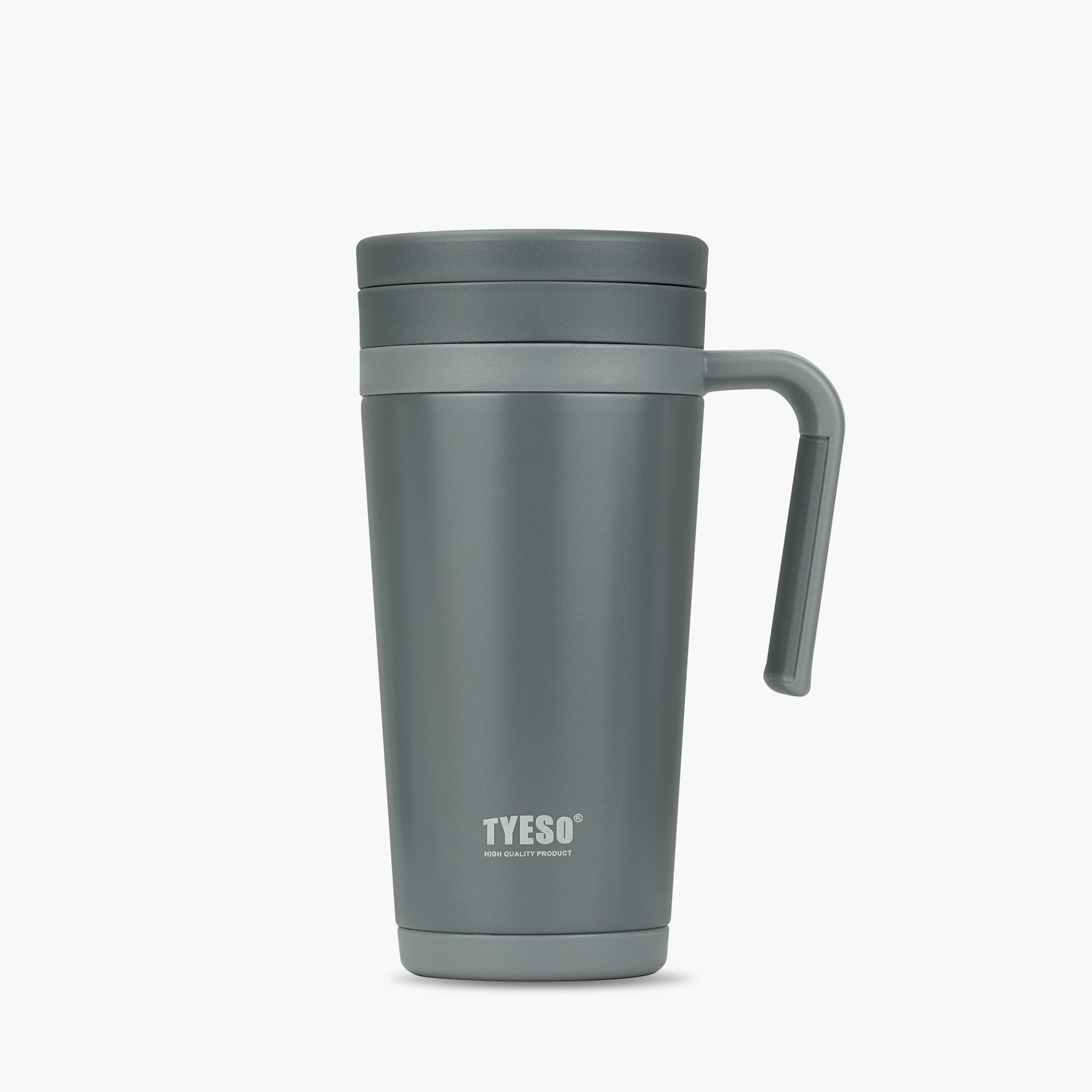 TYESO_Thermos Office Tumbler upmarket mug with tea strainer_Dark Gray_17oz