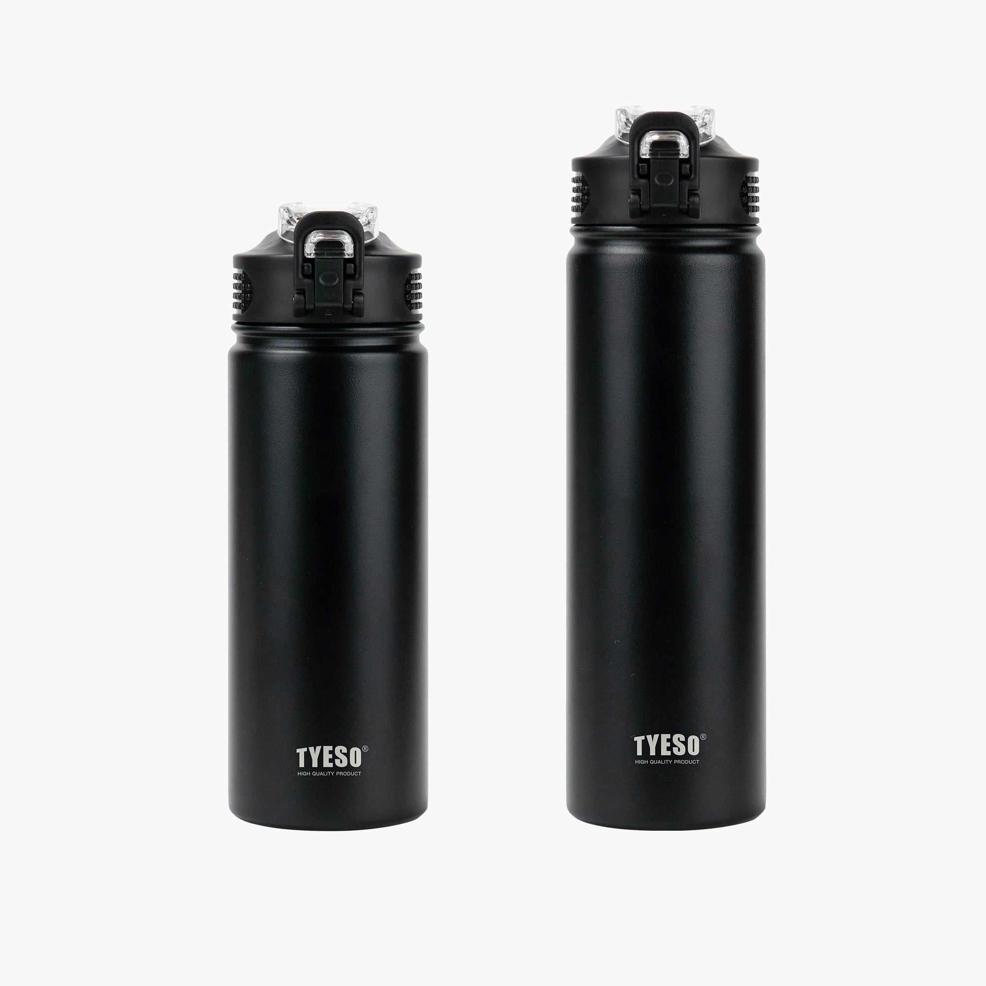TYESO_Wander lockable Stainless Steel Sports Bottle With Straw_Black_20oz&25oz