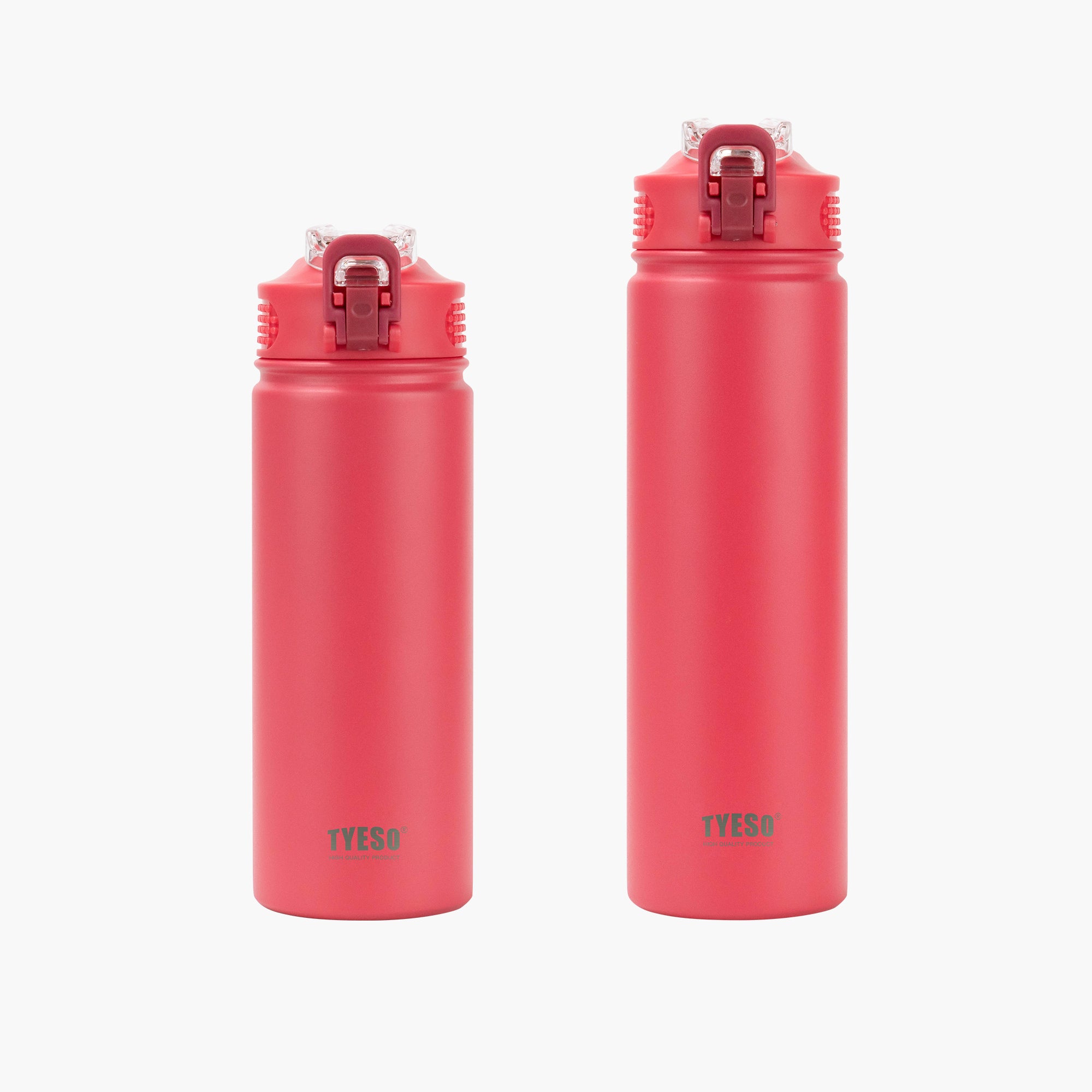 TYESO_Wander lockable Stainless Steel Sports Bottle With Straw_Rose Red_20oz&25oz