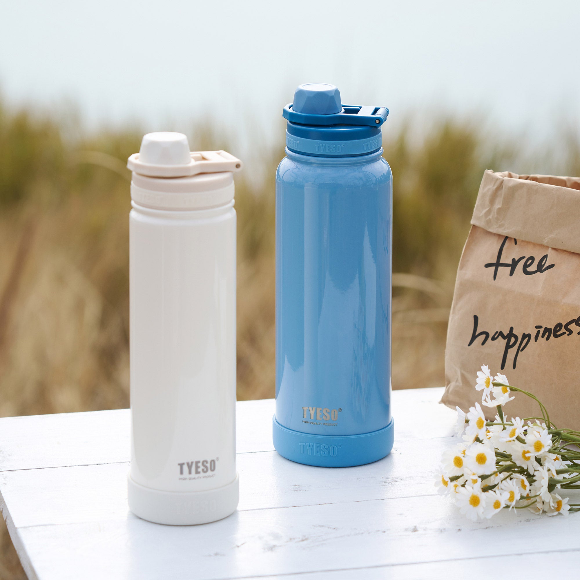 25oz(750ml)- TYESO Stainless Steel Classic Light Weight Sports Bottle With Handle 318C