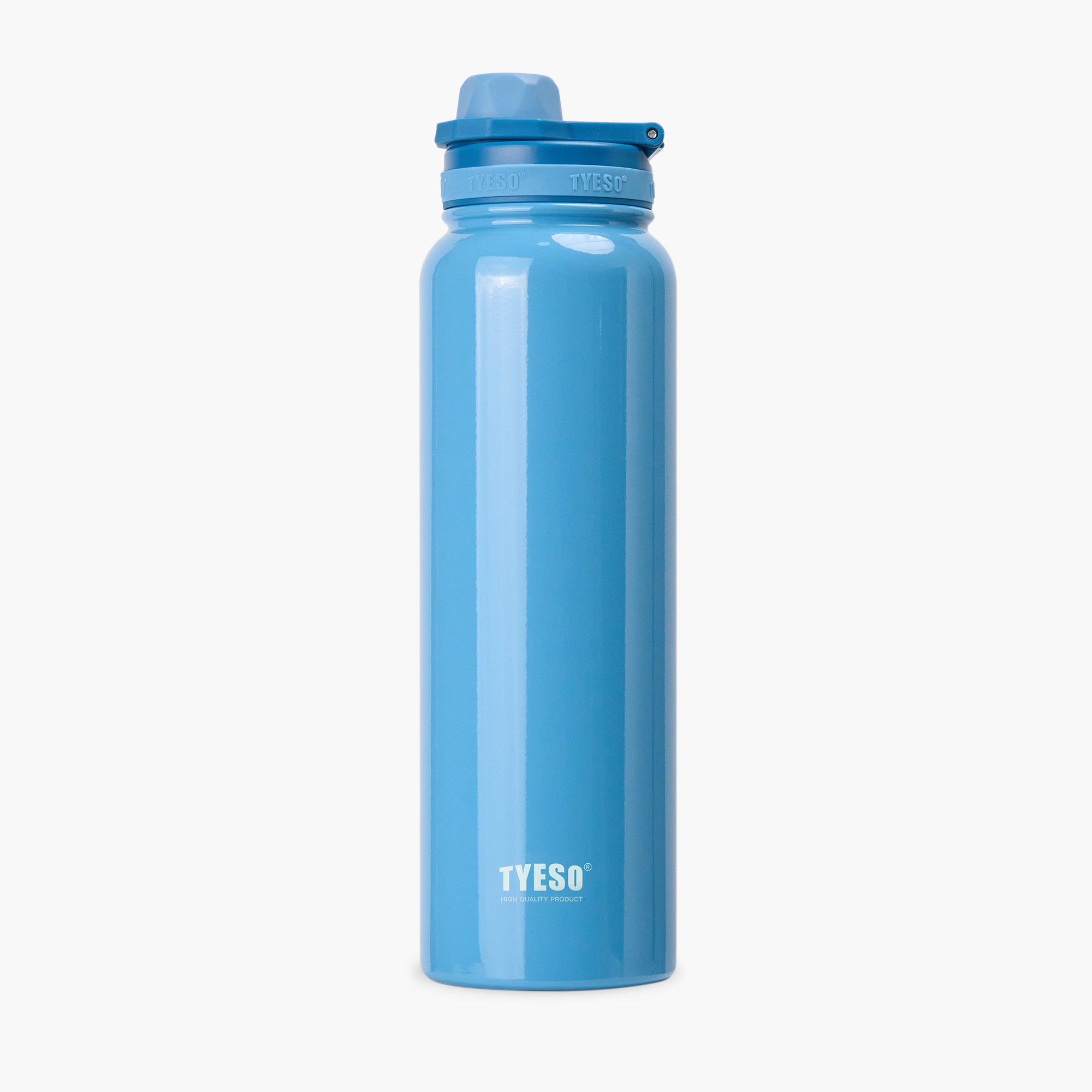 Front view of the blue 40 oz TYESO AERIS REVIVE lightweight sports bottle #color_blue
