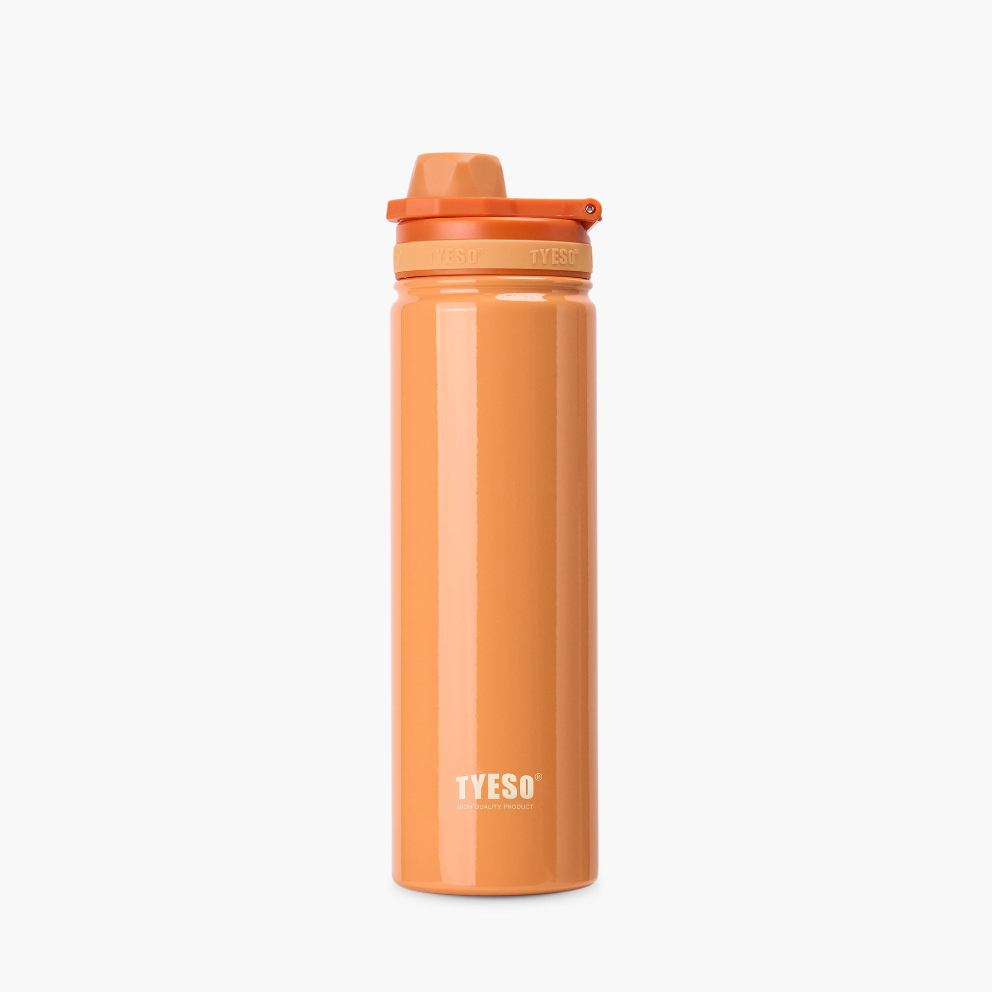Front view of the orange 25 oz TYESO AERIS REVIVE lightweight sports bottle #color_orange