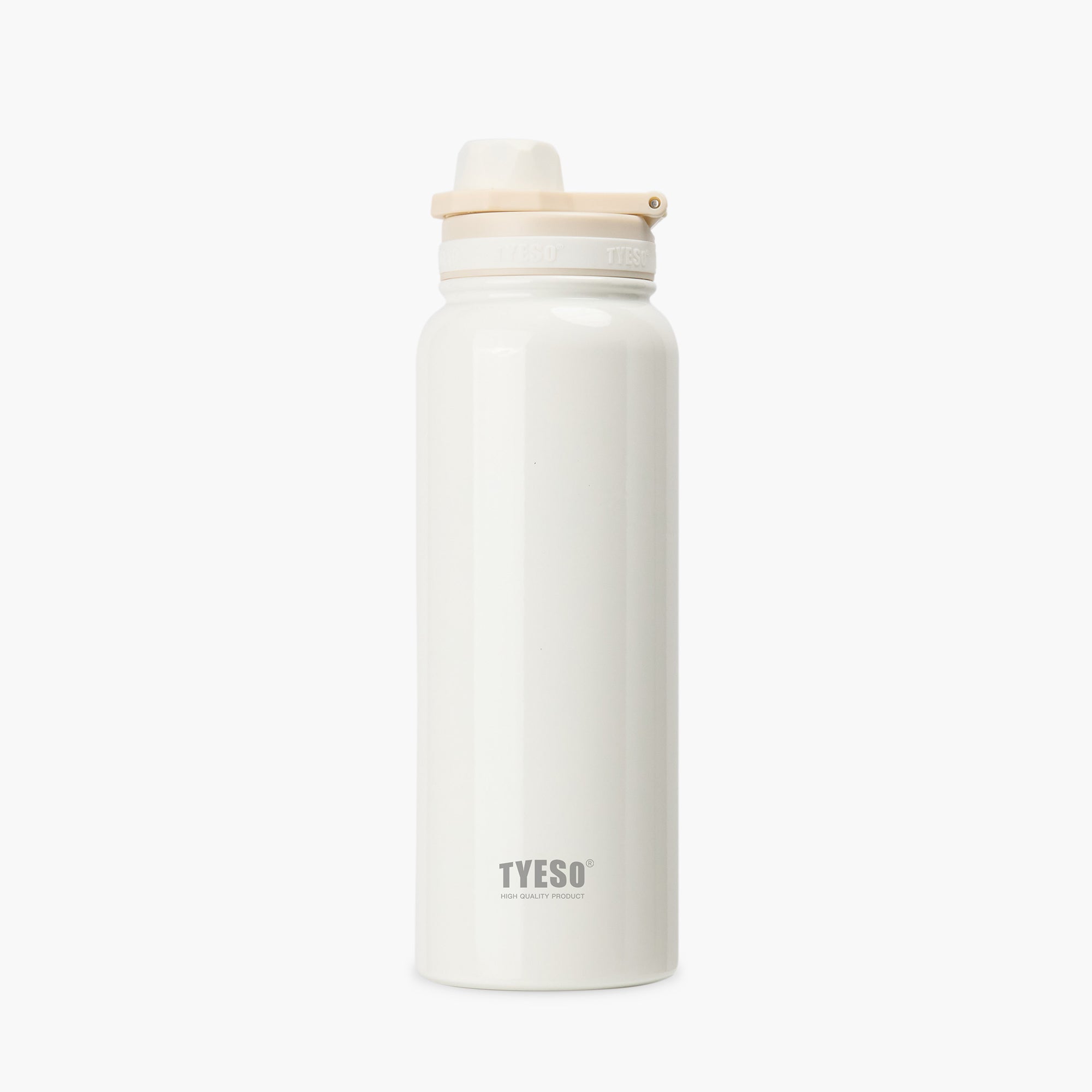 Front view of the white 35 oz TYESO AERIS REVIVE lightweight sports bottle #color_white