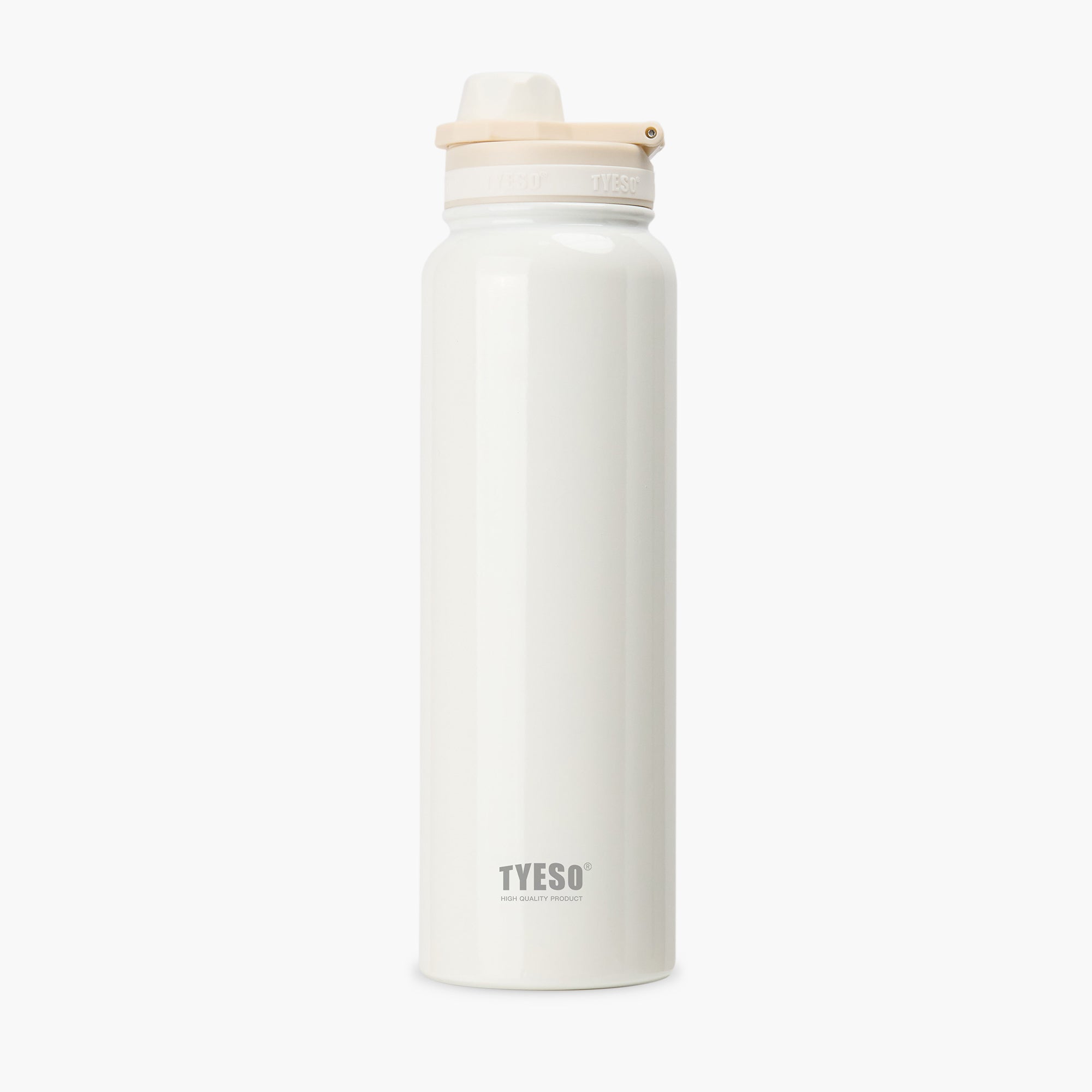 Front view of the white 40 oz TYESO AERIS REVIVE lightweight sports bottle #color_white