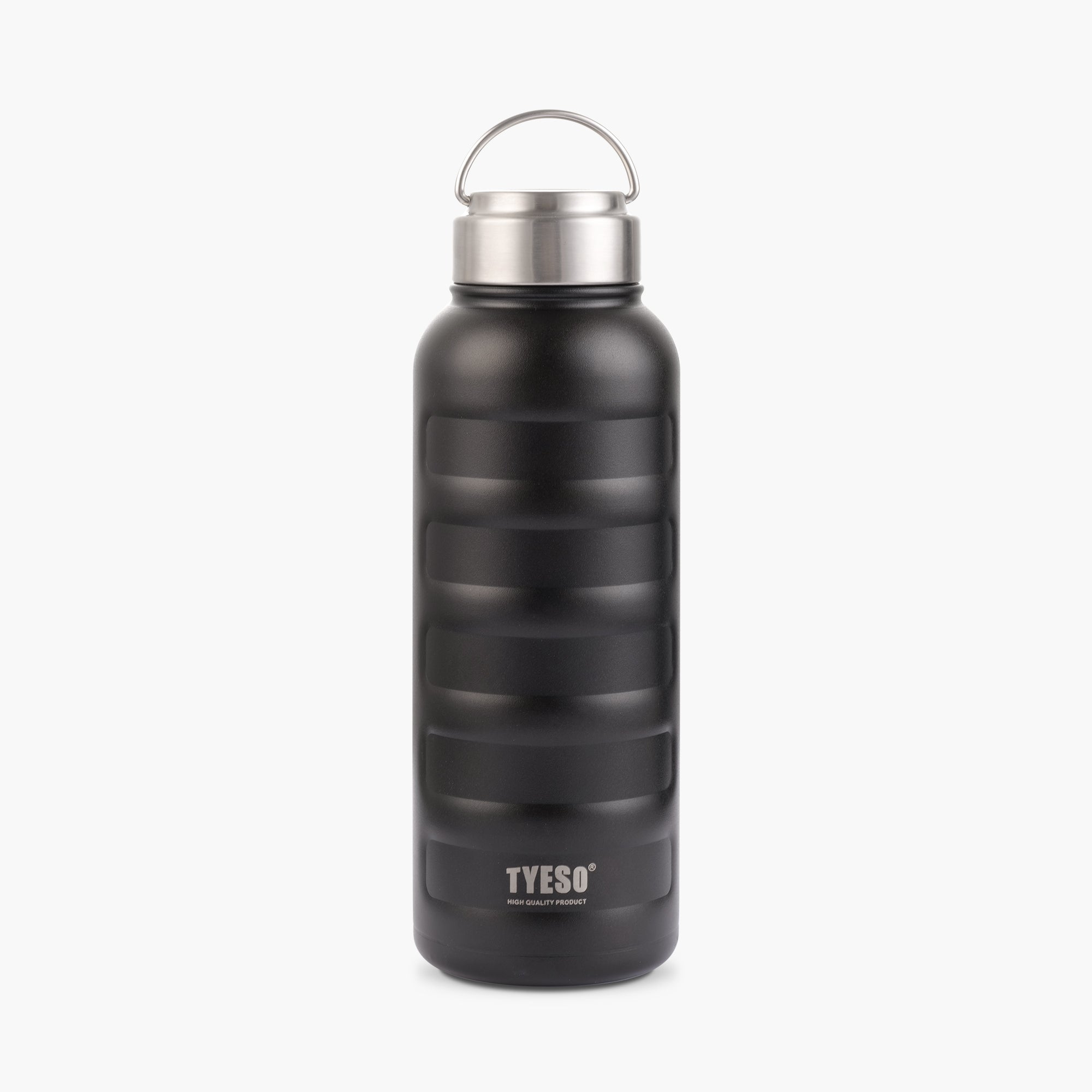 TYESO ASCENT Portable Sports Bottle with lovely shape in Black, 34 oz – carry handle detail #color_black