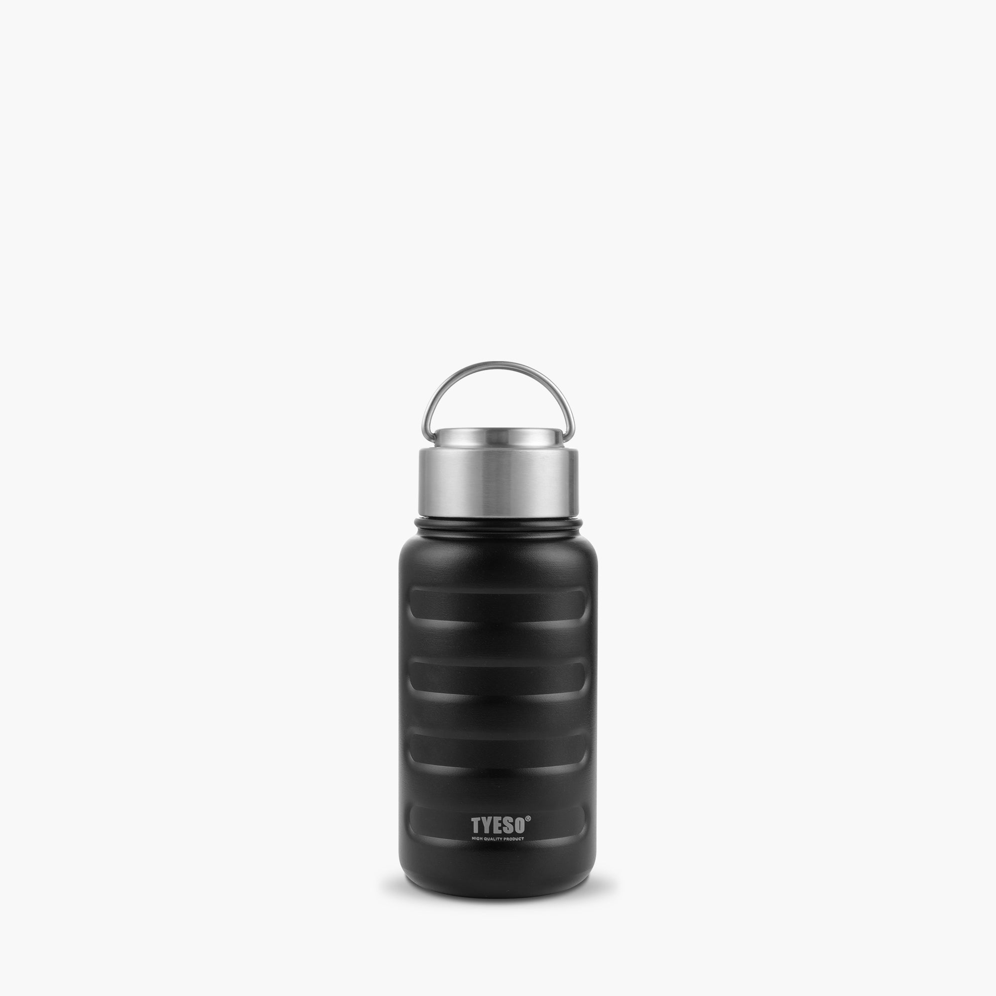 TYESO ASCENT Portable Sports Bottle with lovely shape in Black – carry handle detail #color_black