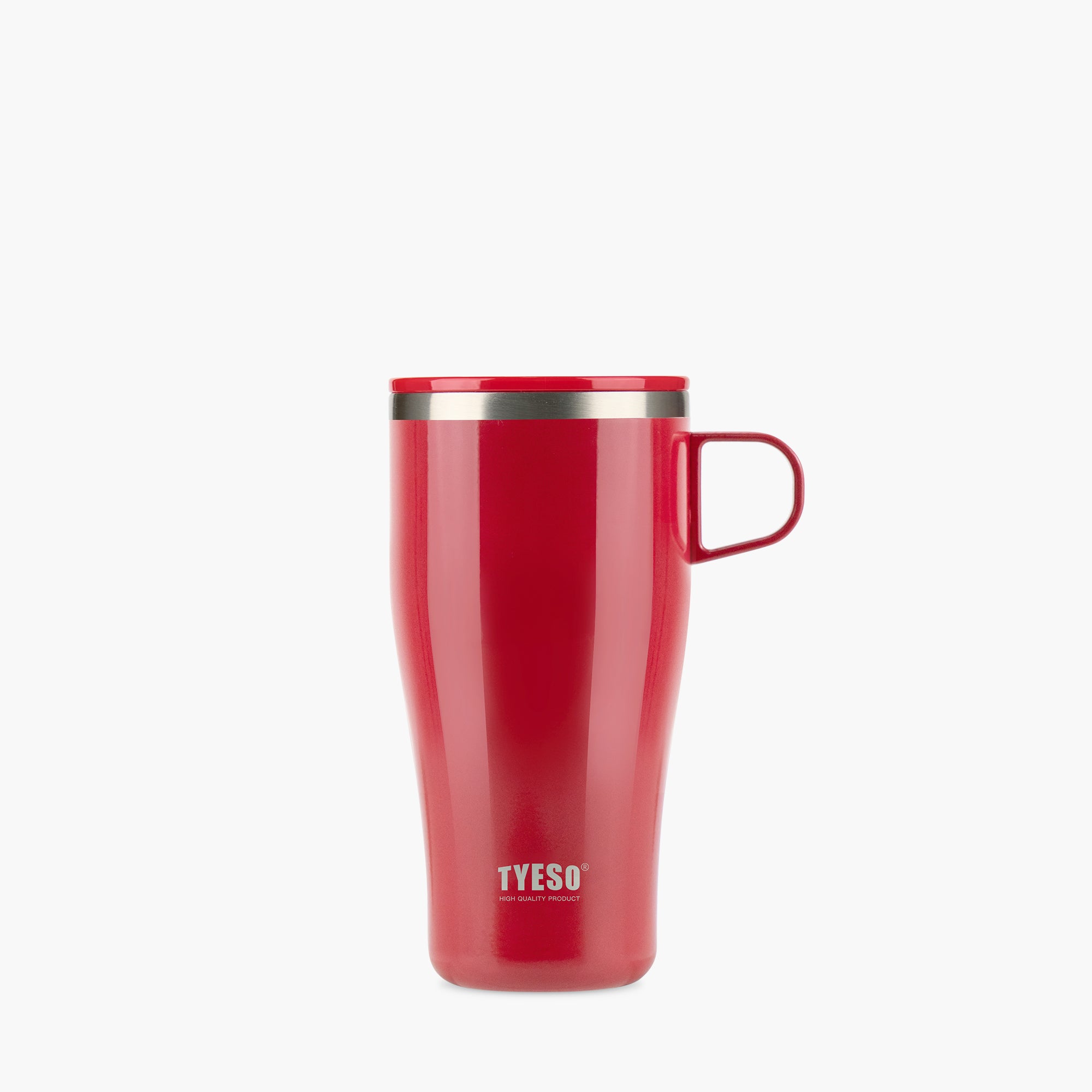 TYESO BRISK Slide Lid Coffee Mug in Red, 17 oz – carry handle detail #color_red