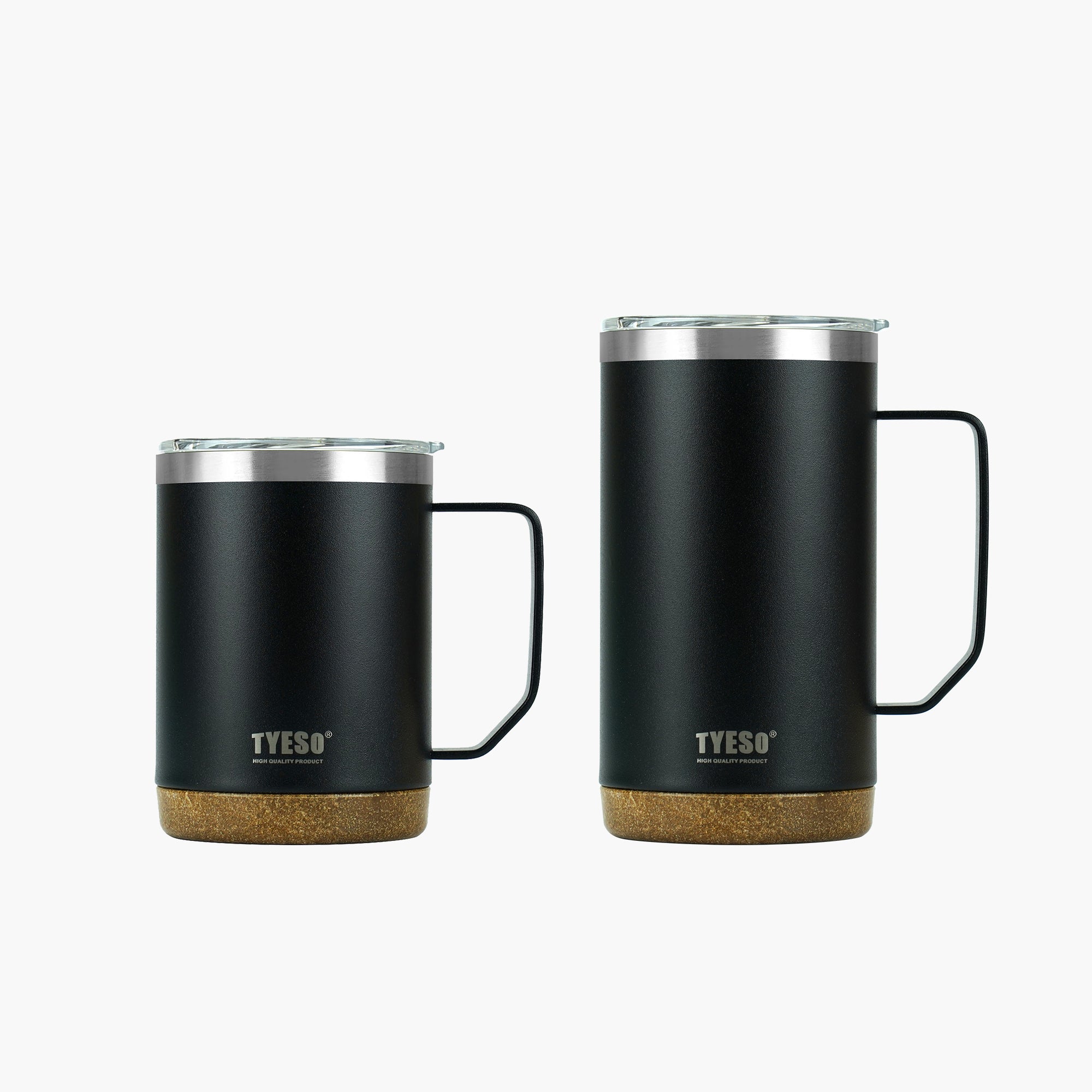 Black TYESO CASK insulated coffee mugs in 18 oz and 24 oz sizes #color_black