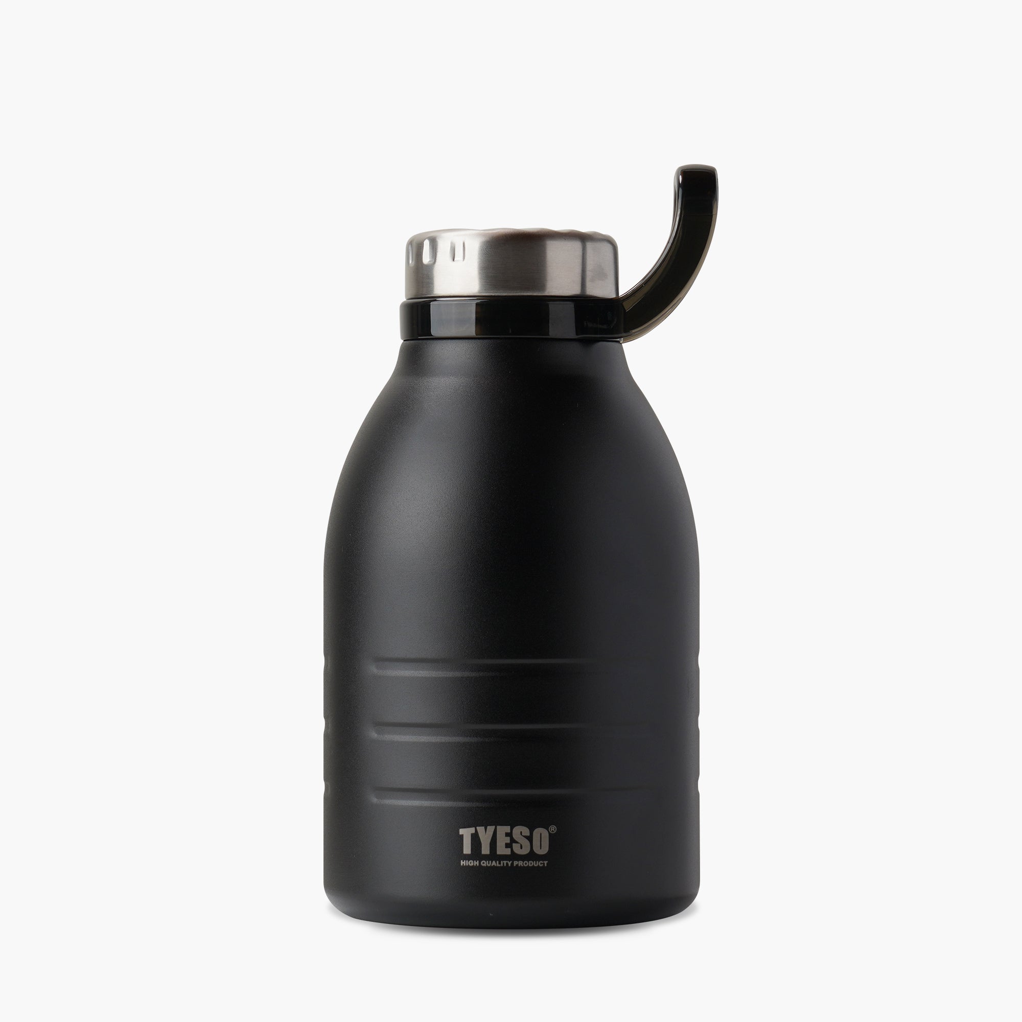 Front view of the black 51 oz TYESO DEPOT large-capacity insulated water bottle #color_black