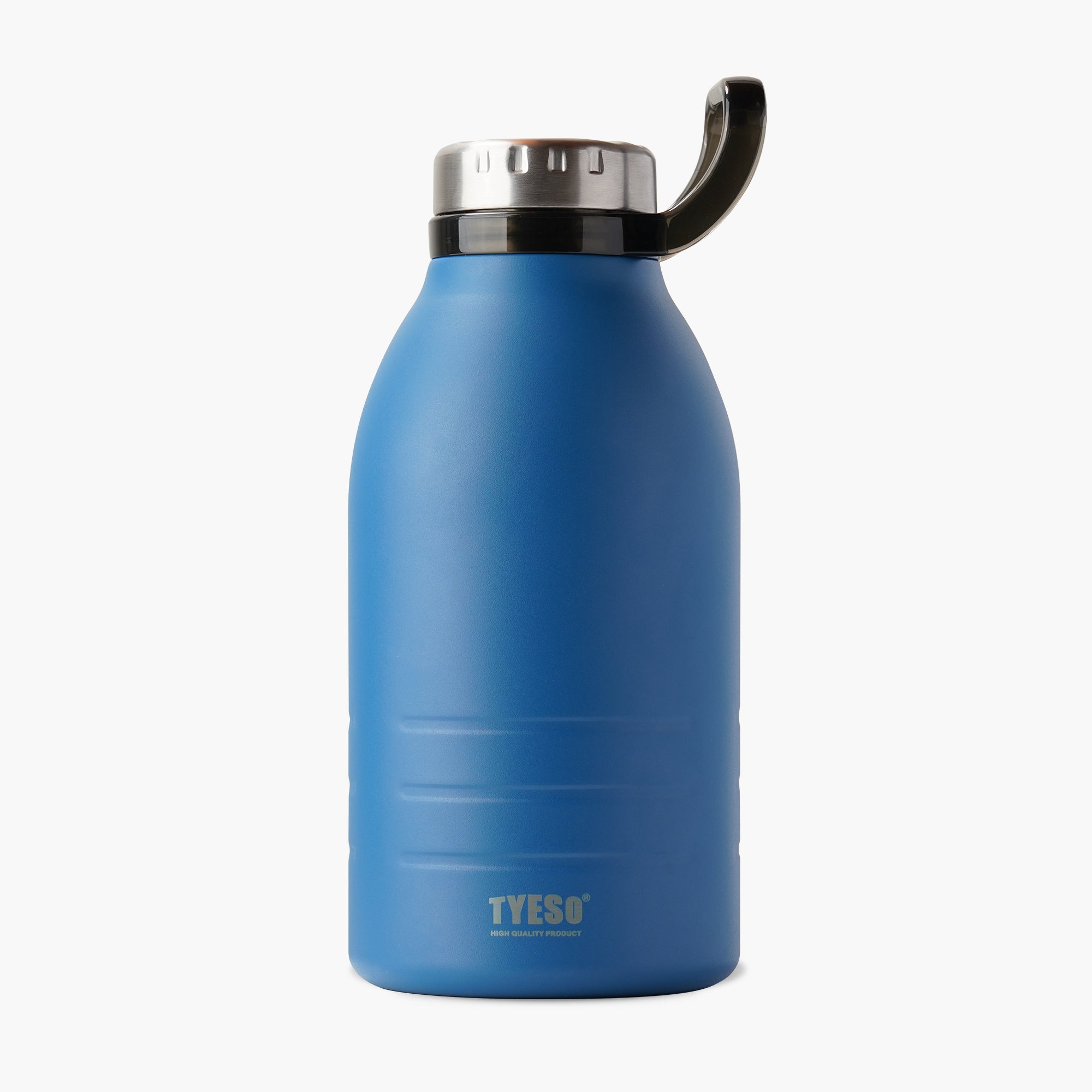 Front view of the blue 64 oz TYESO DEPOT large-capacity insulated water bottle #color_blue