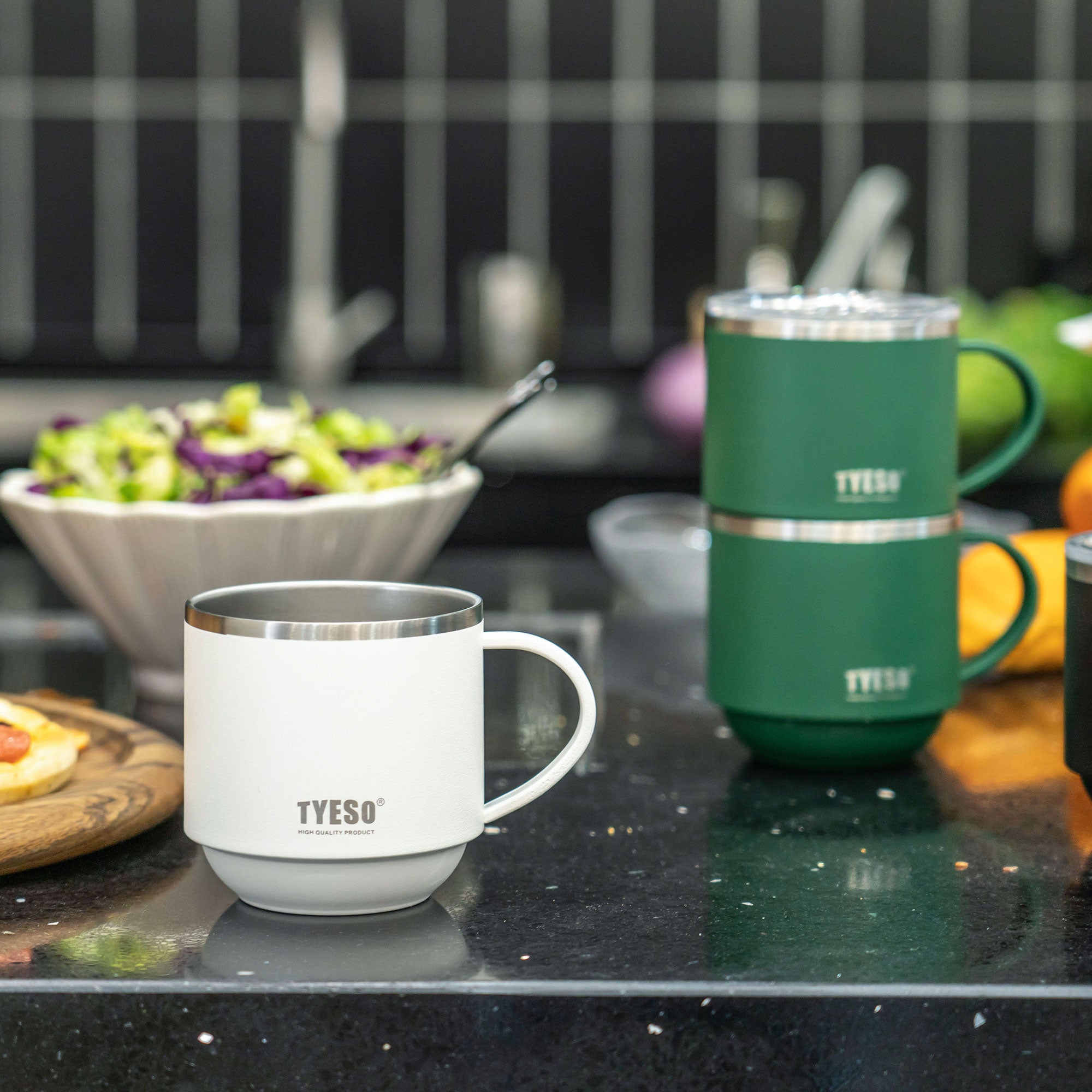 TYESO DOCK Stackable Coffee Mug in Green, 11 oz #color_green