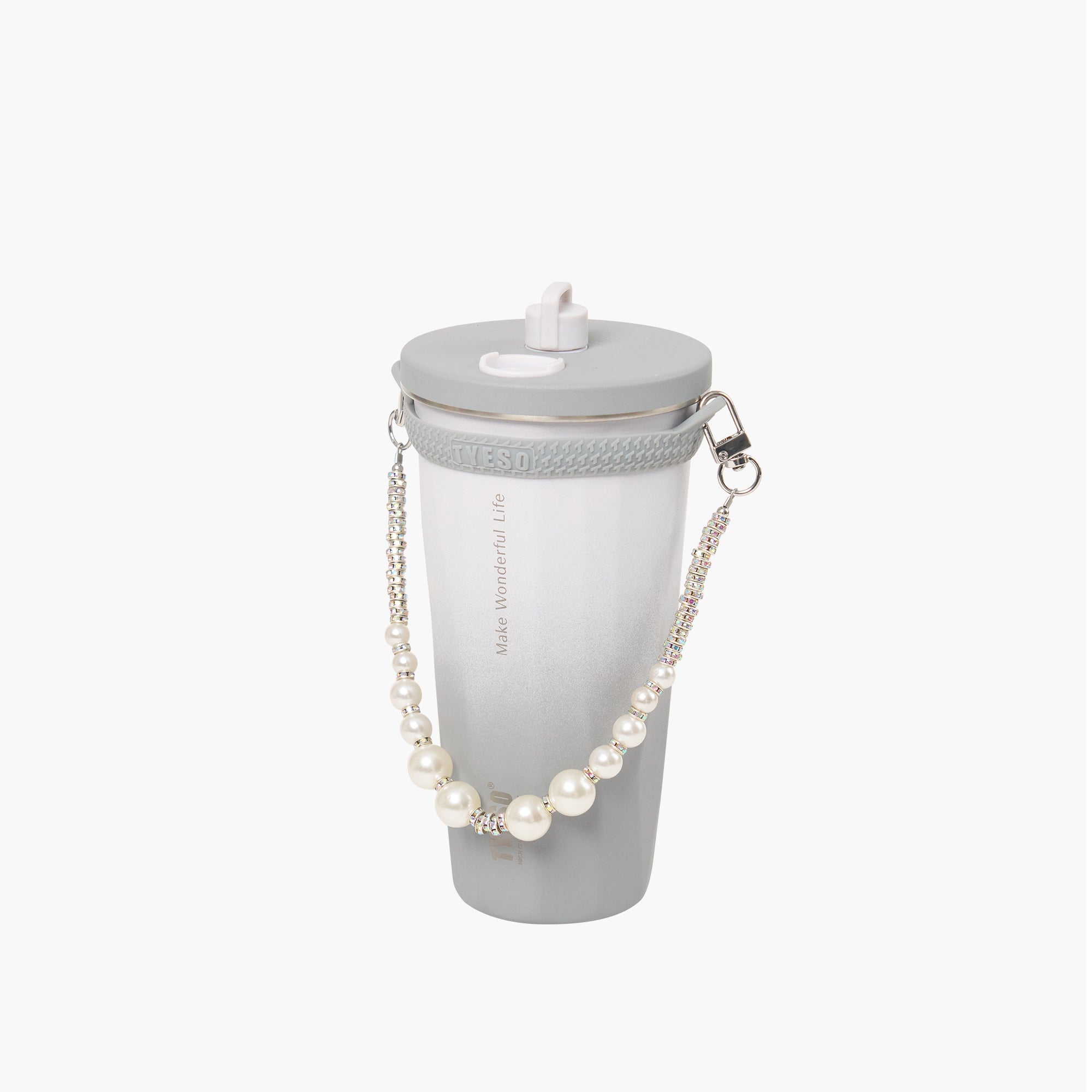 TYESO FLAIR Beaded Lanyard in Gray #color_gray