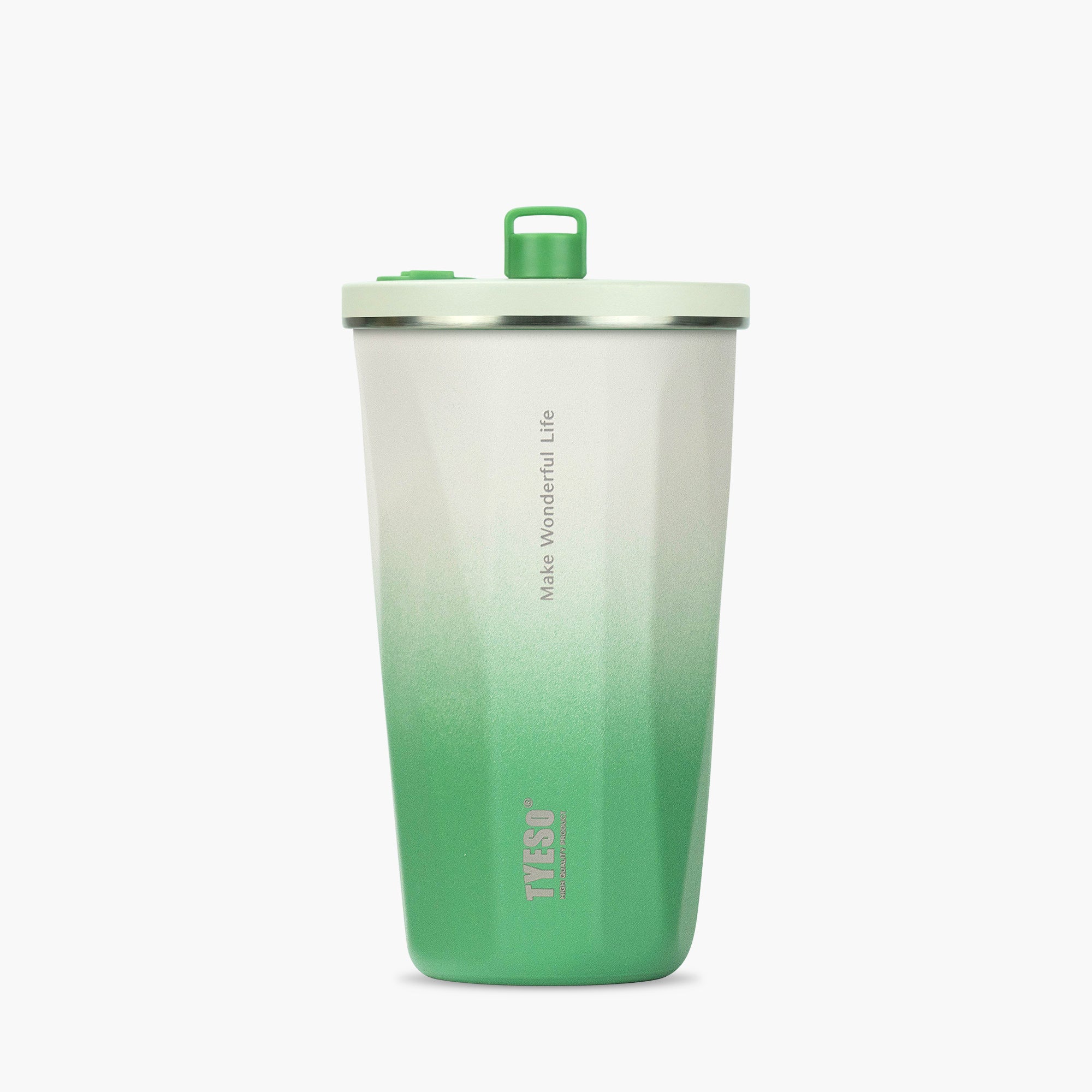 TYESO FLAIR Retractable Straw Tumbler in Green, 20 oz – lid detail #color_green