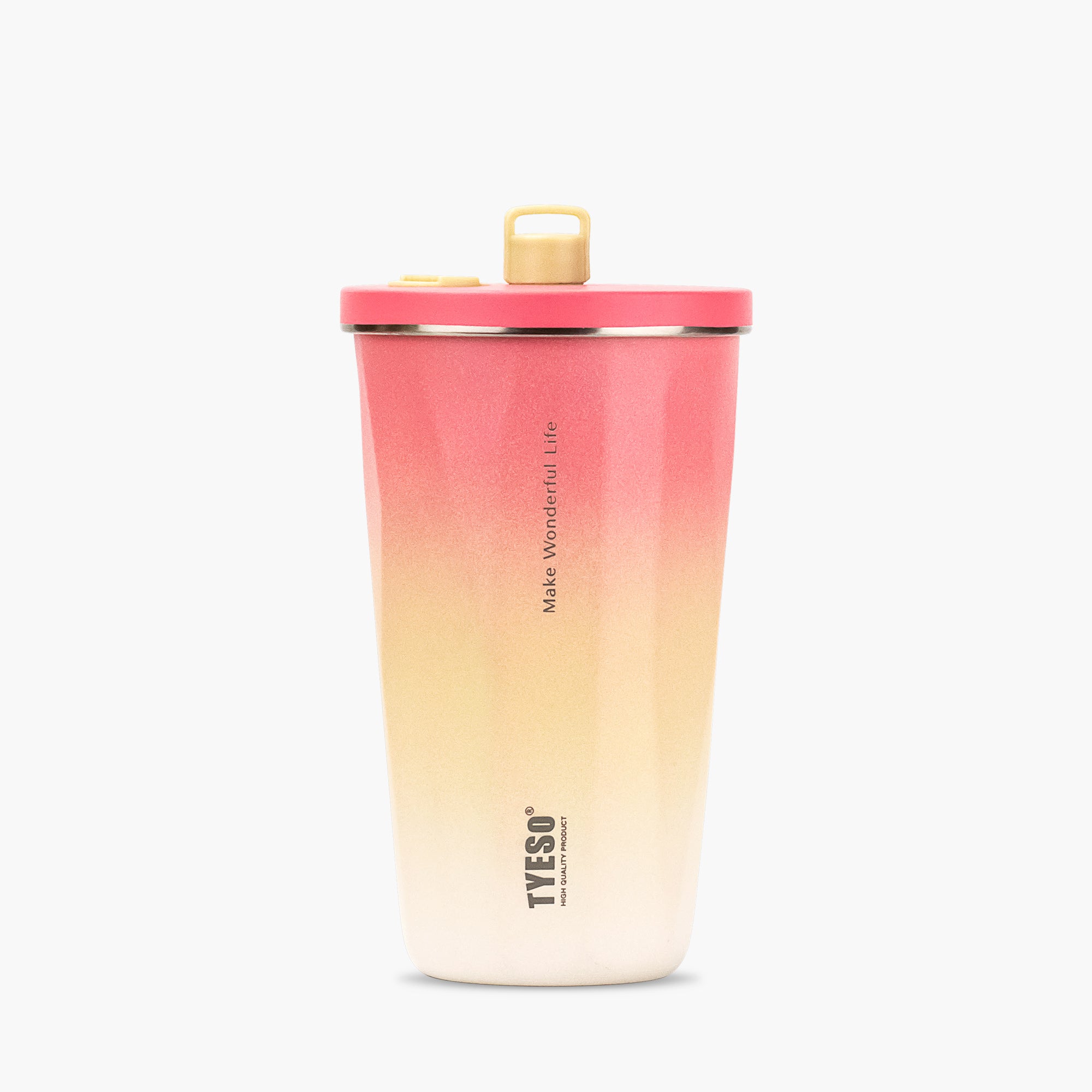 TYESO FLAIR Retractable Straw Tumbler in Pink, 20 oz – lid detail #color_pink