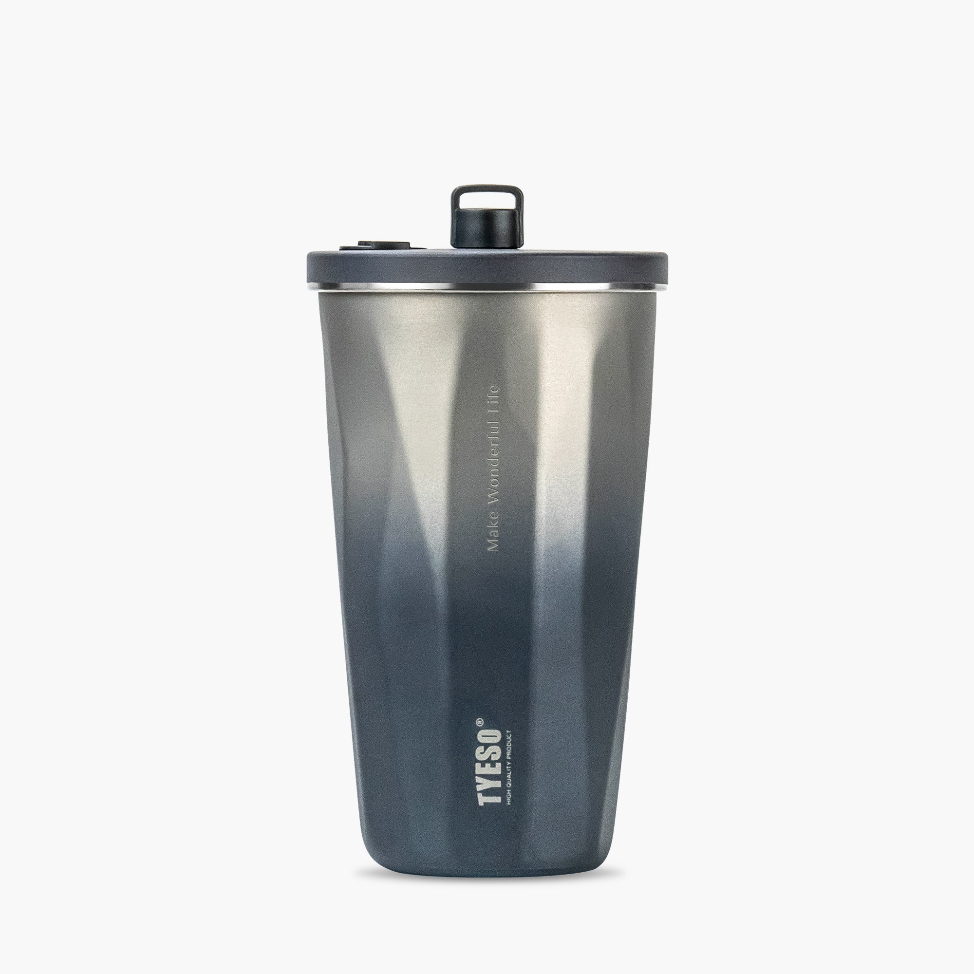 TYESO FLAIR Retractable Straw Tumbler in Silver, 20 oz – lid detail #color_silver