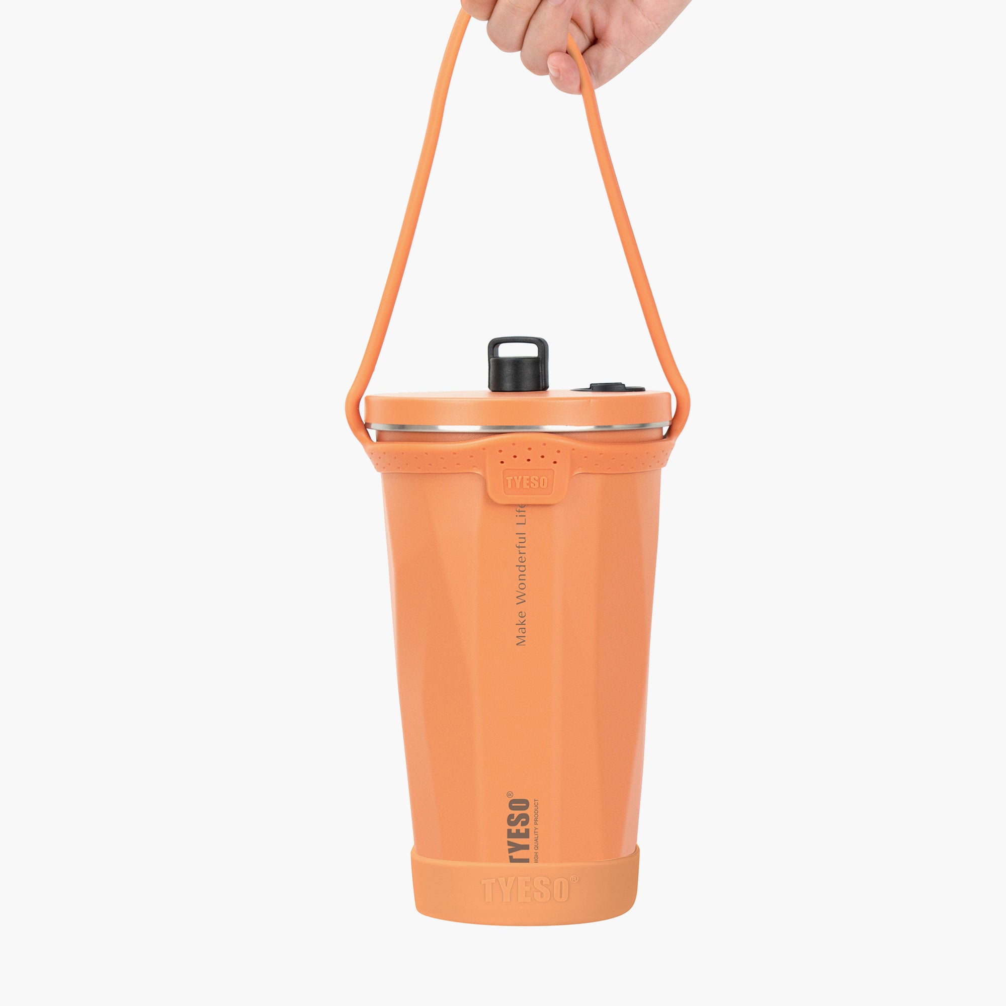 TYESO FLAIR Retractable Straw Tumbler in Solid Orange, 20 oz – lid detail #color_solid orange