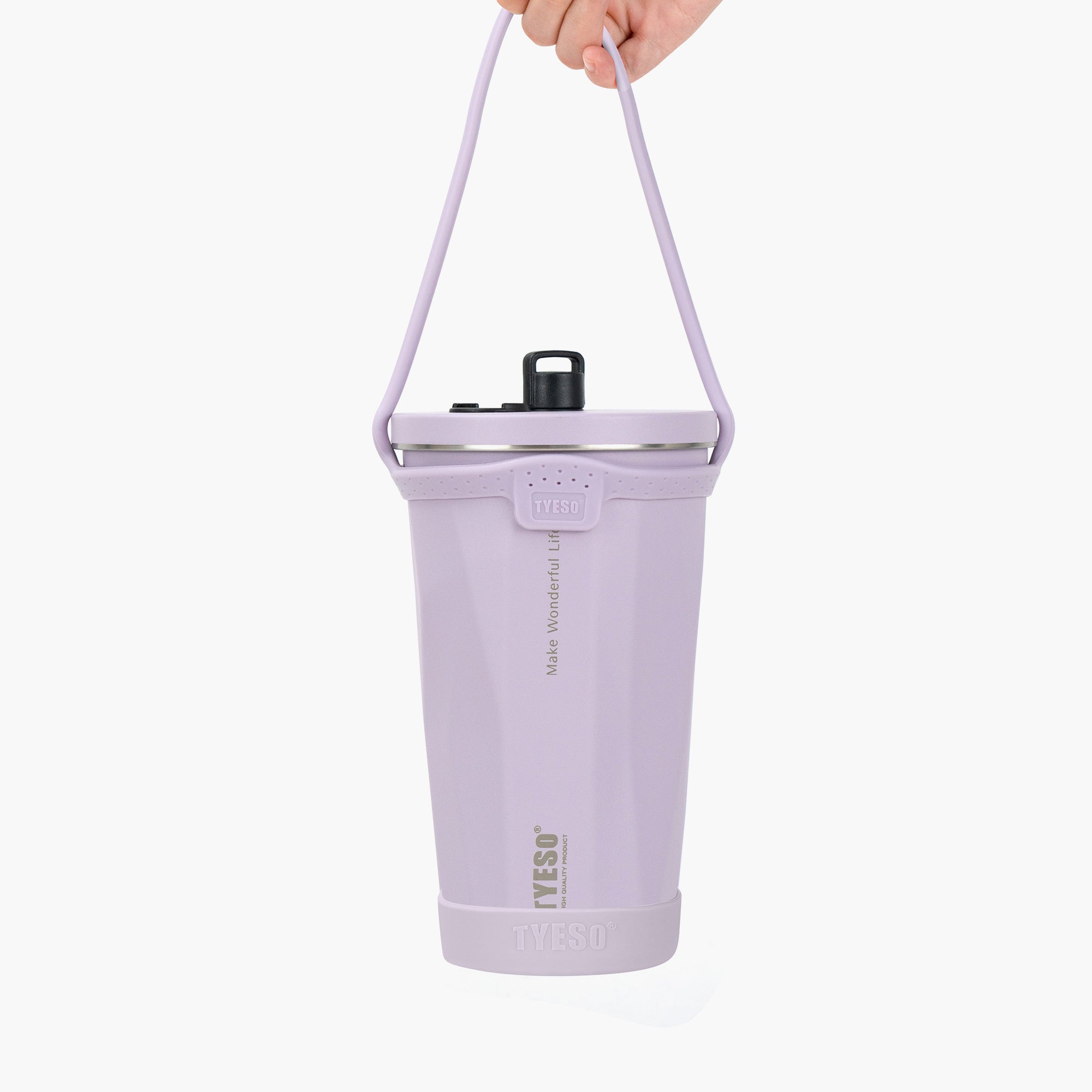 TYESO FLAIR Retractable Straw Tumbler in Solid Purple, 20 oz – lid detail #color_solid purple