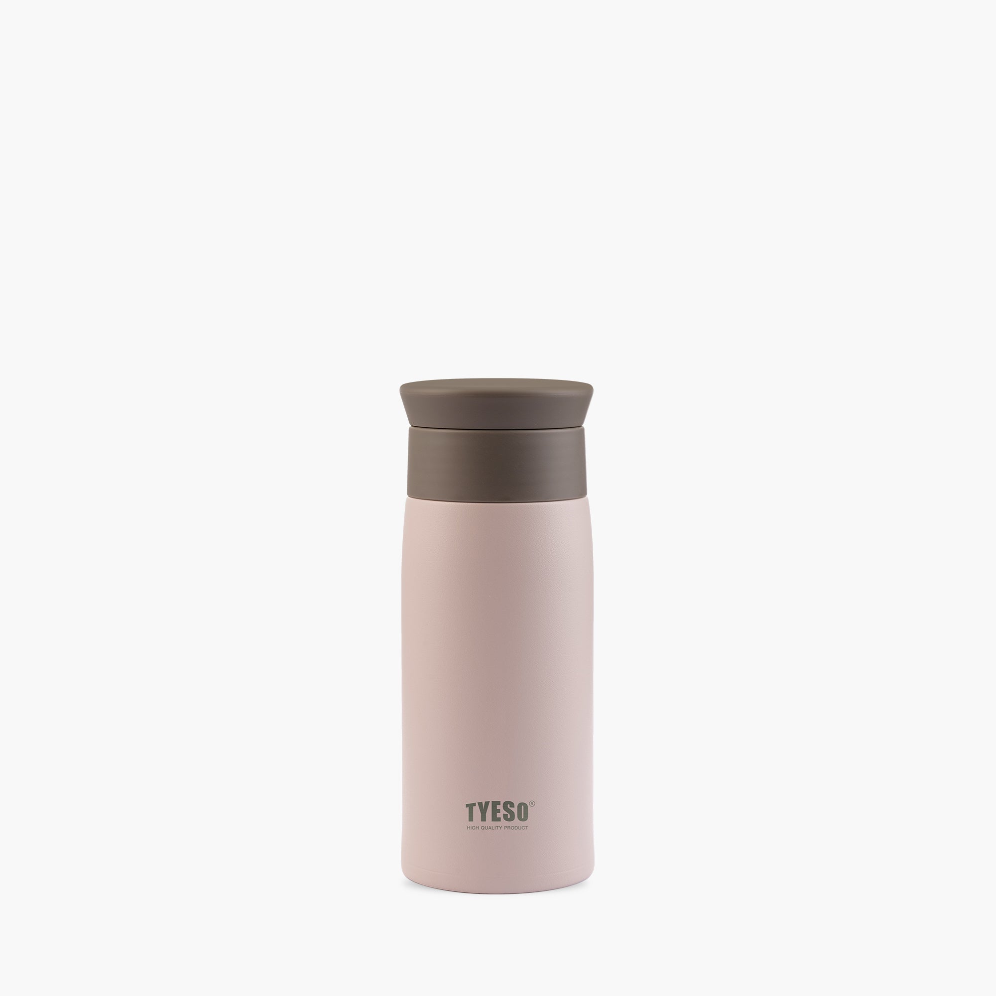 Front view of the gray 12 oz TYESO LYRA classic insulated water bottle #color_gray
