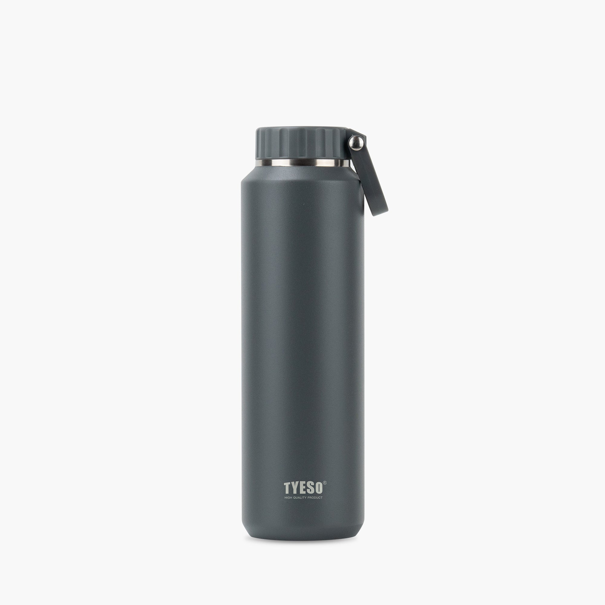Front view of the gray 24 oz TYESO MESA insulated sports water bottle #color_gray