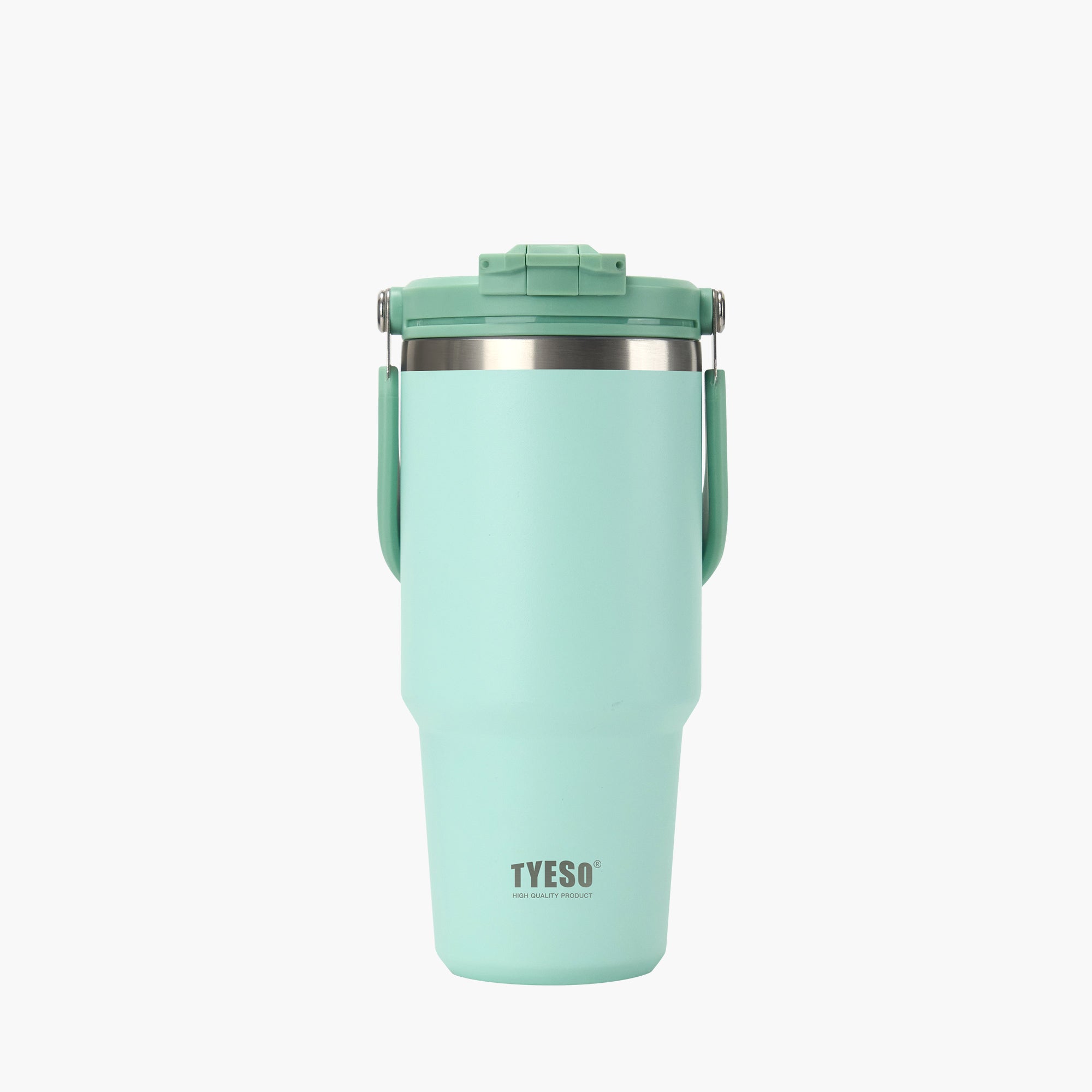 TYESO ROAM 2.0 Straw Tumbler in Green, 35 oz – lid detail #color_green