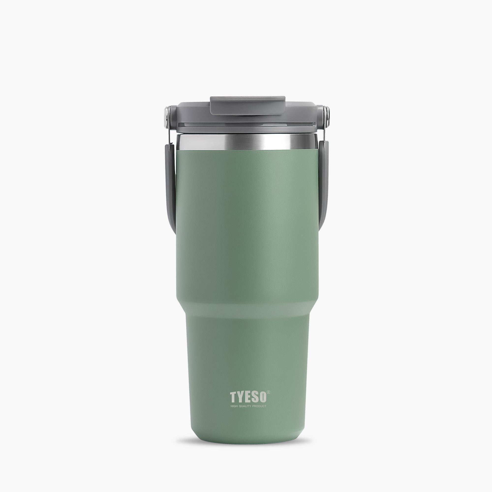 TYESO ROAM Straw Tumbler in Green, 25 oz – lid detail #color_green