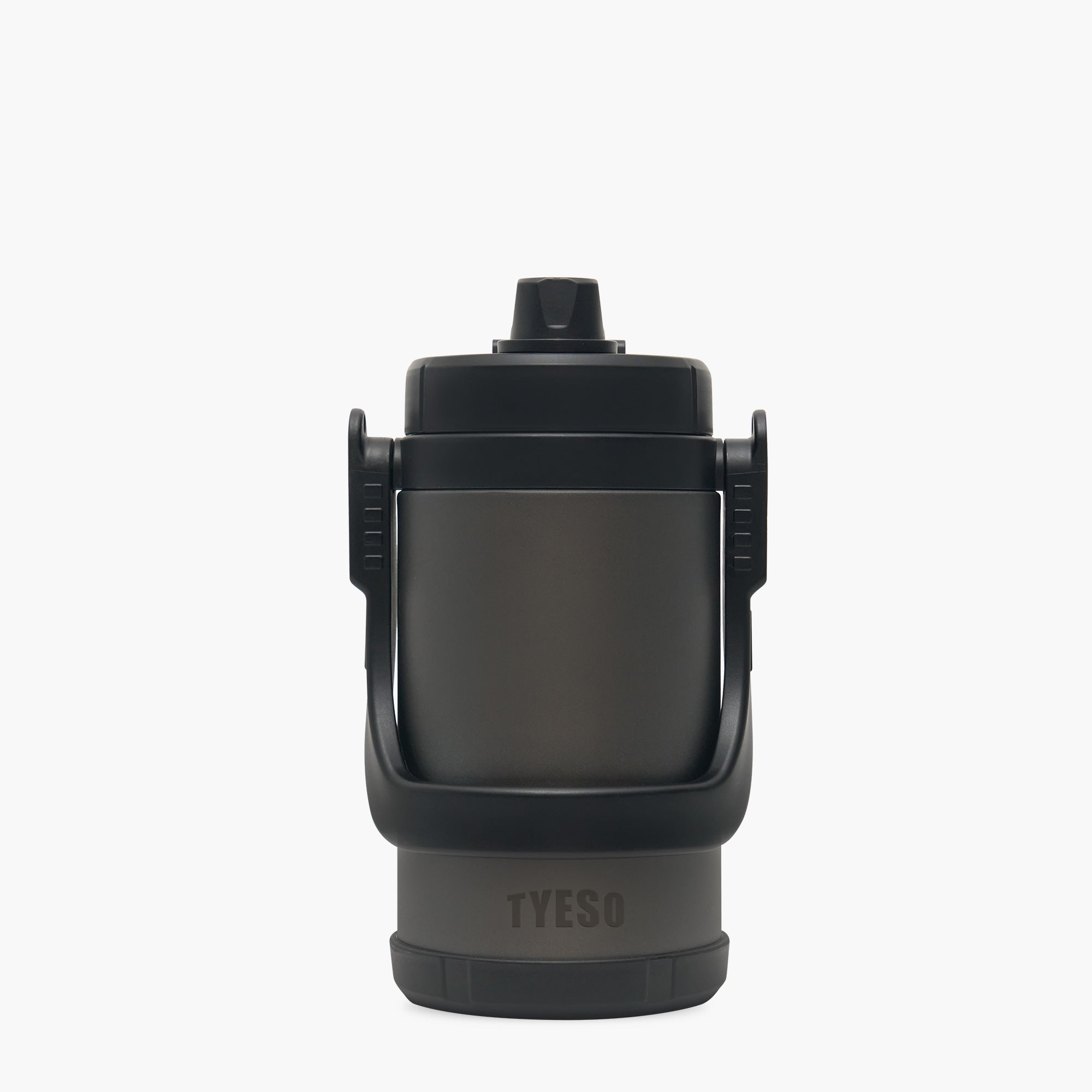 TYESO STOCK 2000 ml carbon black sports bottle front view #color_black