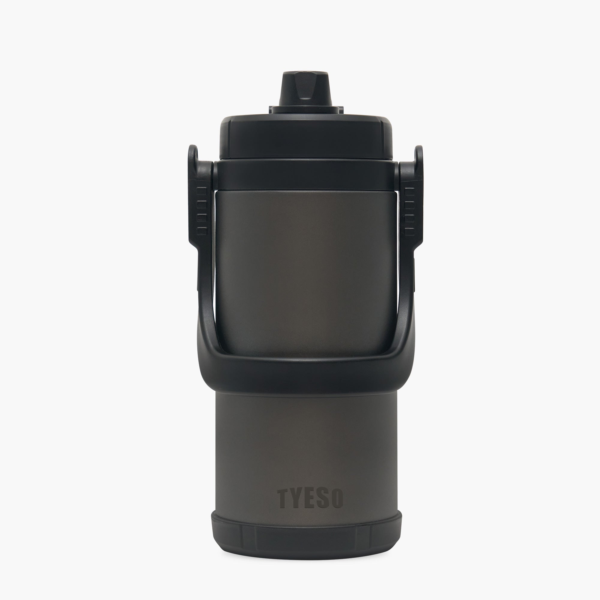 TYESO STOCK 2500 ml carbon black sports bottle front view #color_black