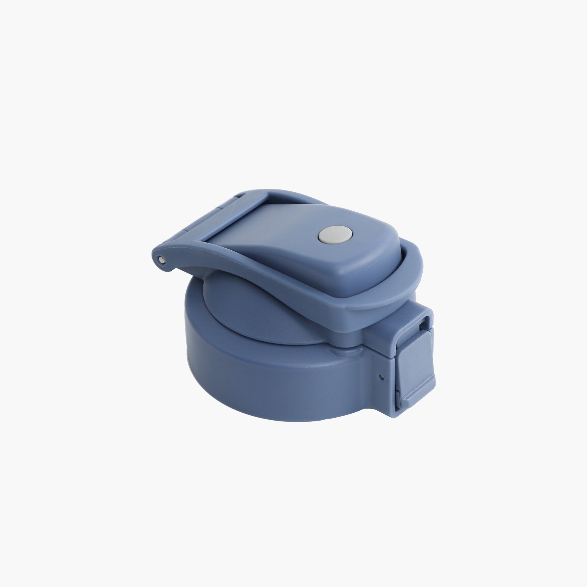 Top view of blue replacement lid for TYESO SURGE Sports Bottle with Safety Lock. #color_blue