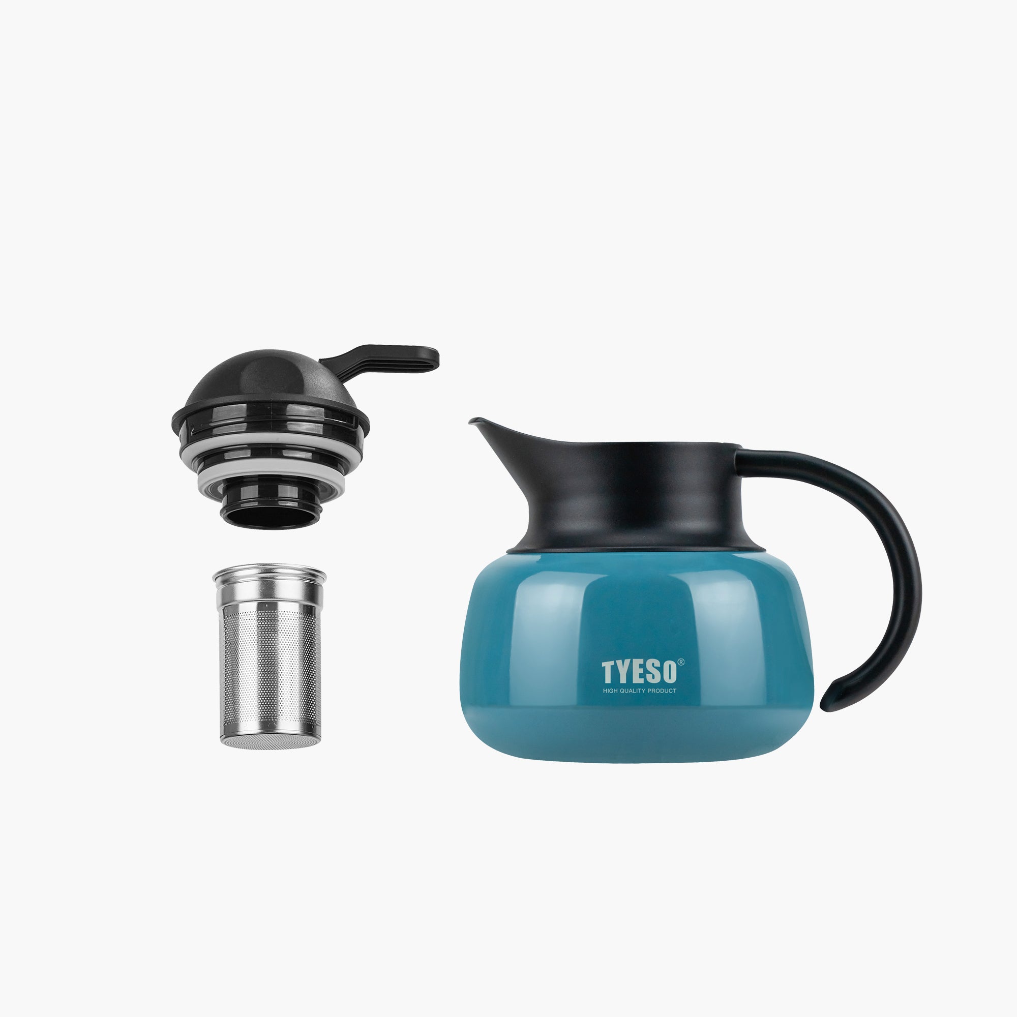 TYESO Vacuum Insulated Teapot with Strainer in Blue, 20 oz #color_blue