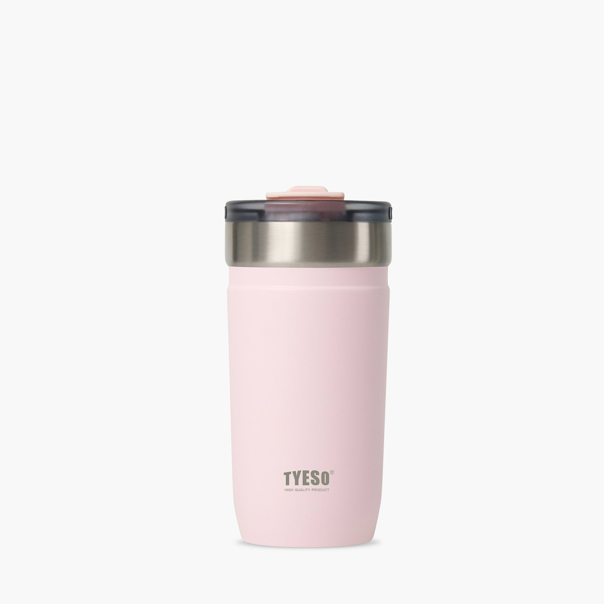 tyeso opaline 18oz pink vacuum insulated tumbler 18/8 steel BPA free glitter coating front view #color_pink