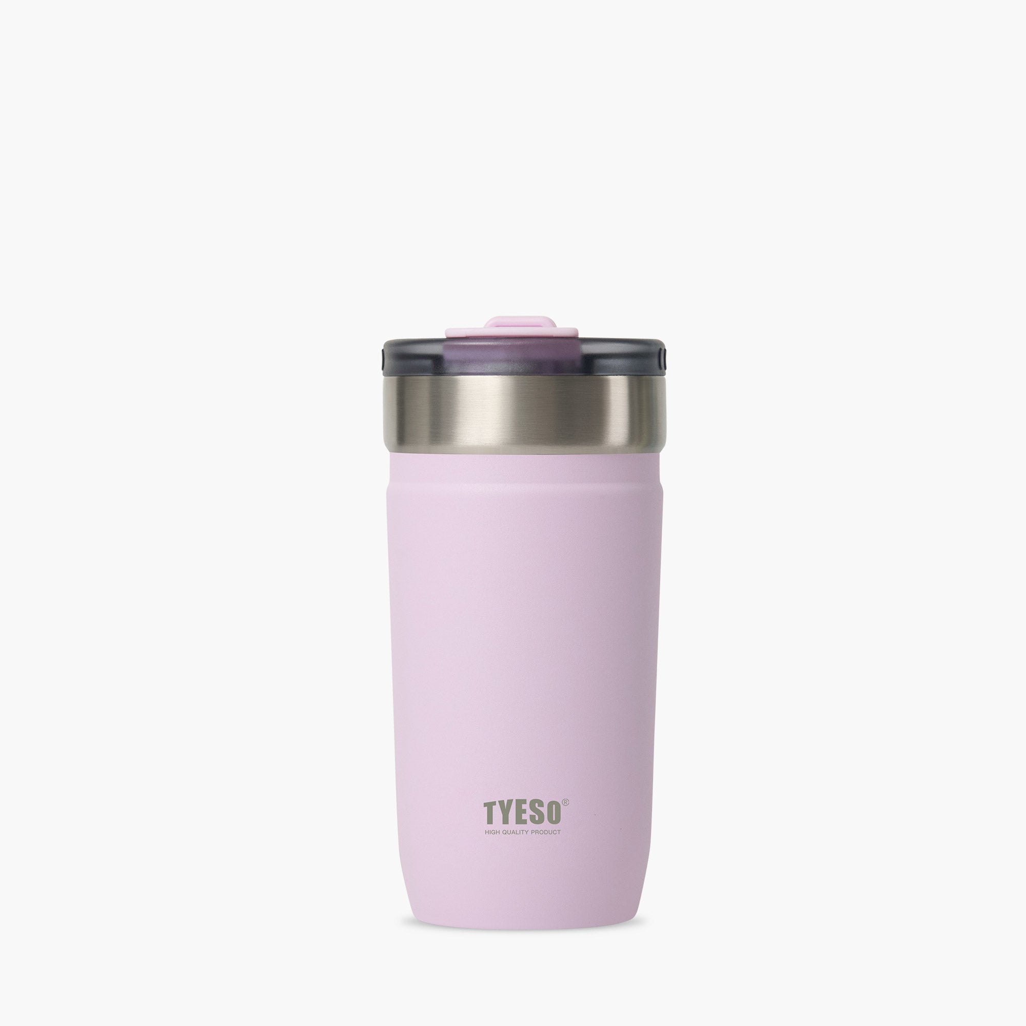 tyeso opaline 18oz purple vacuum insulated tumbler 18/8 steel BPA free glitter coating front view #color_purple