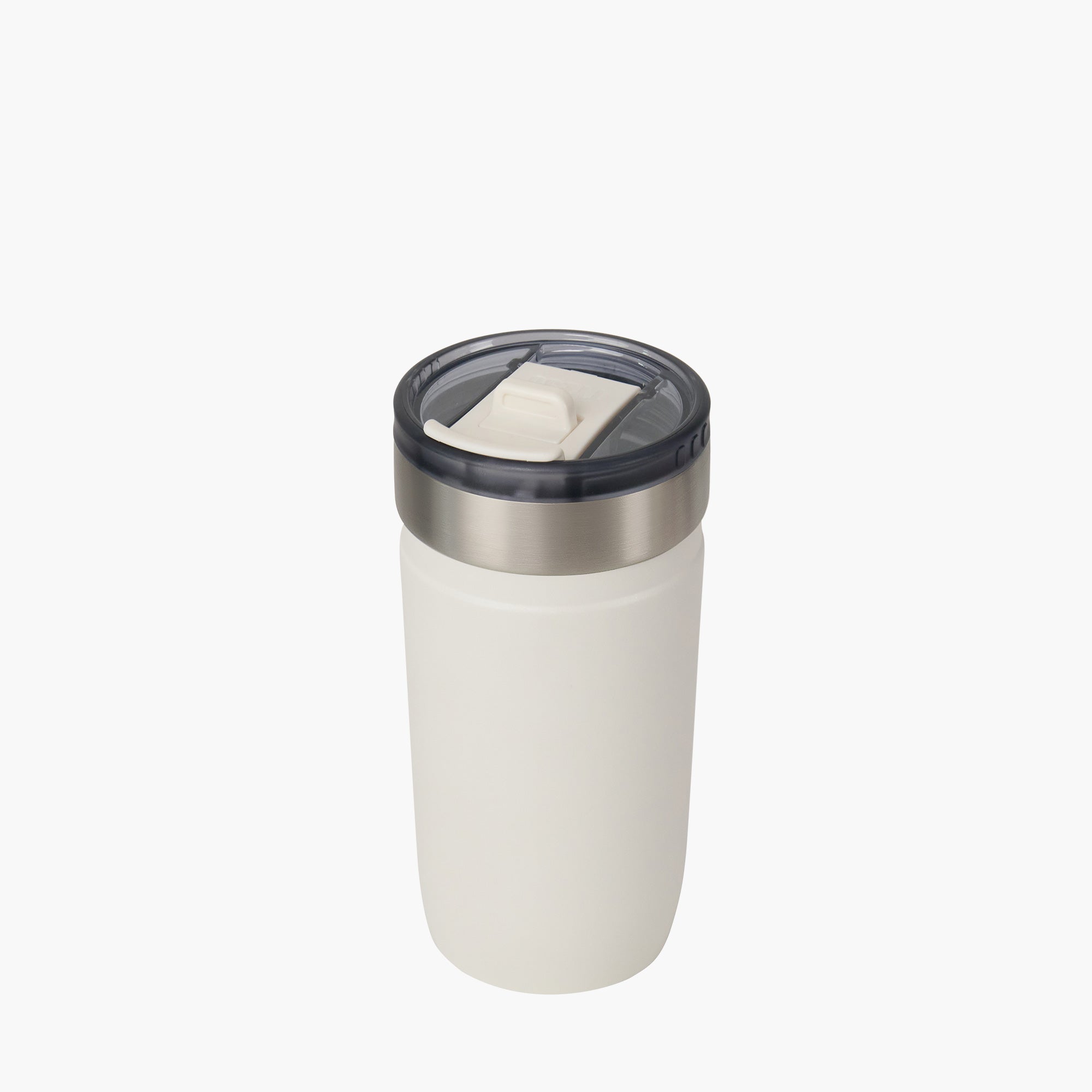 tyeso opaline 18oz white insulated stainless tumbler 18/8 steel BPA free glitter finish top view #color_white