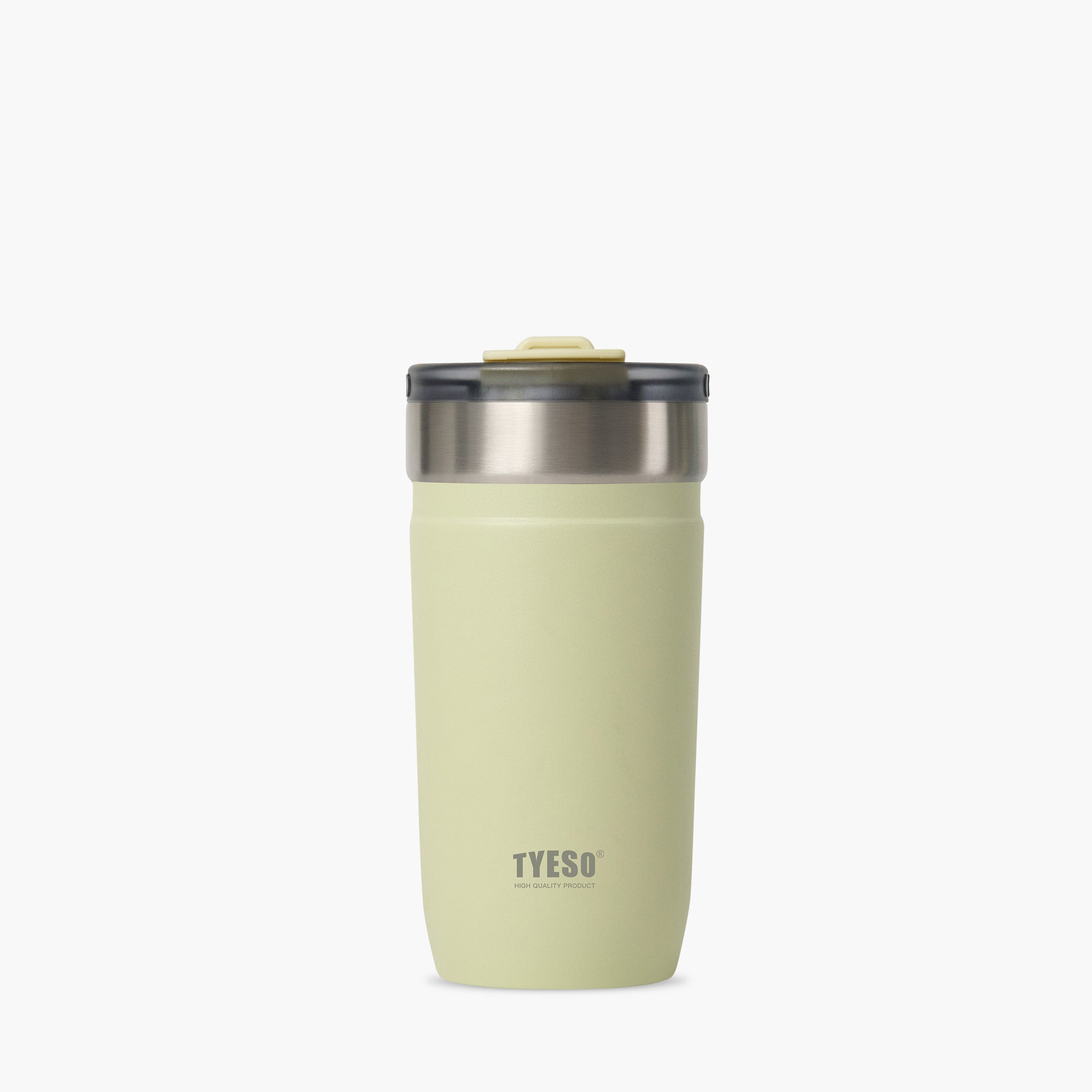 tyeso opaline 18oz yellow vacuum insulated tumbler 18/8 steel BPA free glitter coating front view #color_yellow