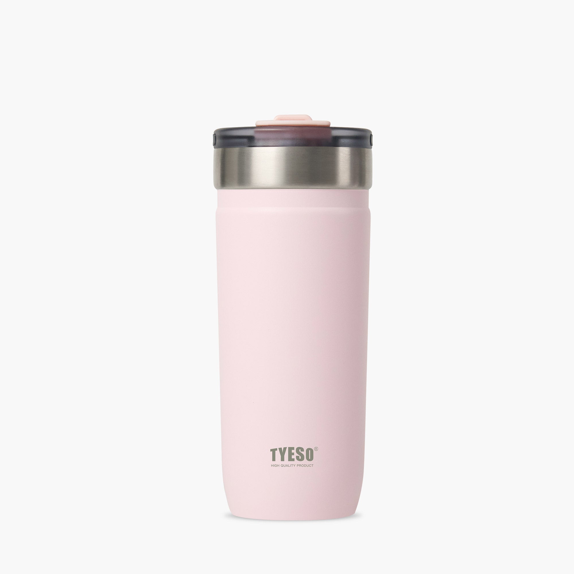 tyeso opaline 24oz pink vacuum insulated tumbler 18/8 steel BPA free glitter coating front view #color_pink