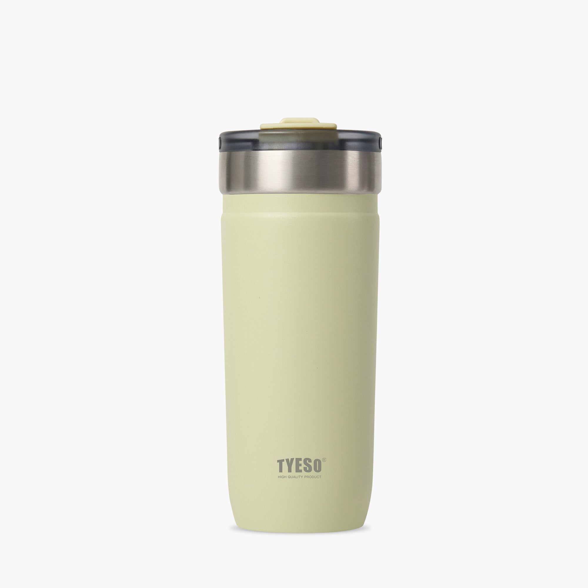 tyeso opaline 24oz yellow vacuum insulated tumbler 18/8 steel BPA free glitter coating front view #color_yellow