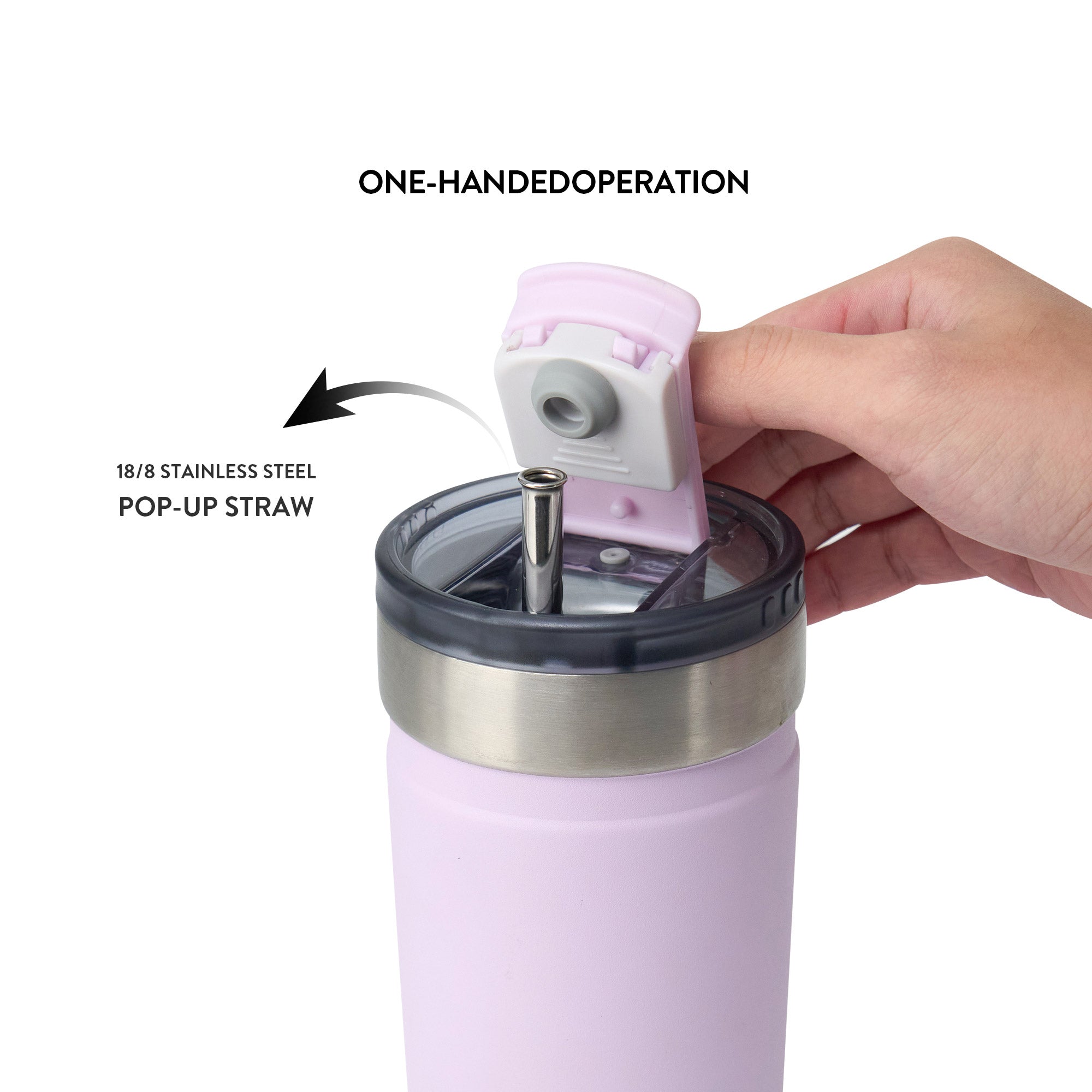 tyeso opaline tumbler pop-up-straw retractable straw design leak proof portable purple #color_purple