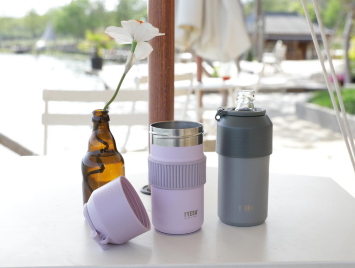 12-23oz(350-680ml) -Tyeso Vacuum Insulated PET Bottle Cooler