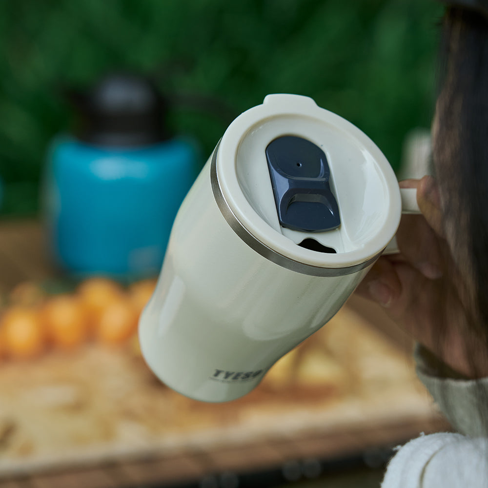 TYESO термокружка BRISK, 400 мл, цвет Белый — Продуманная крышка