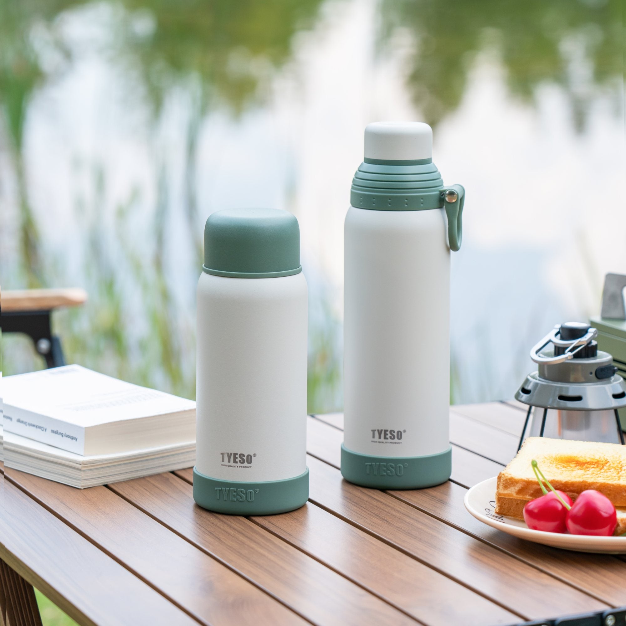 Two-Lids Water Bottle with Handle and Silicone Boot