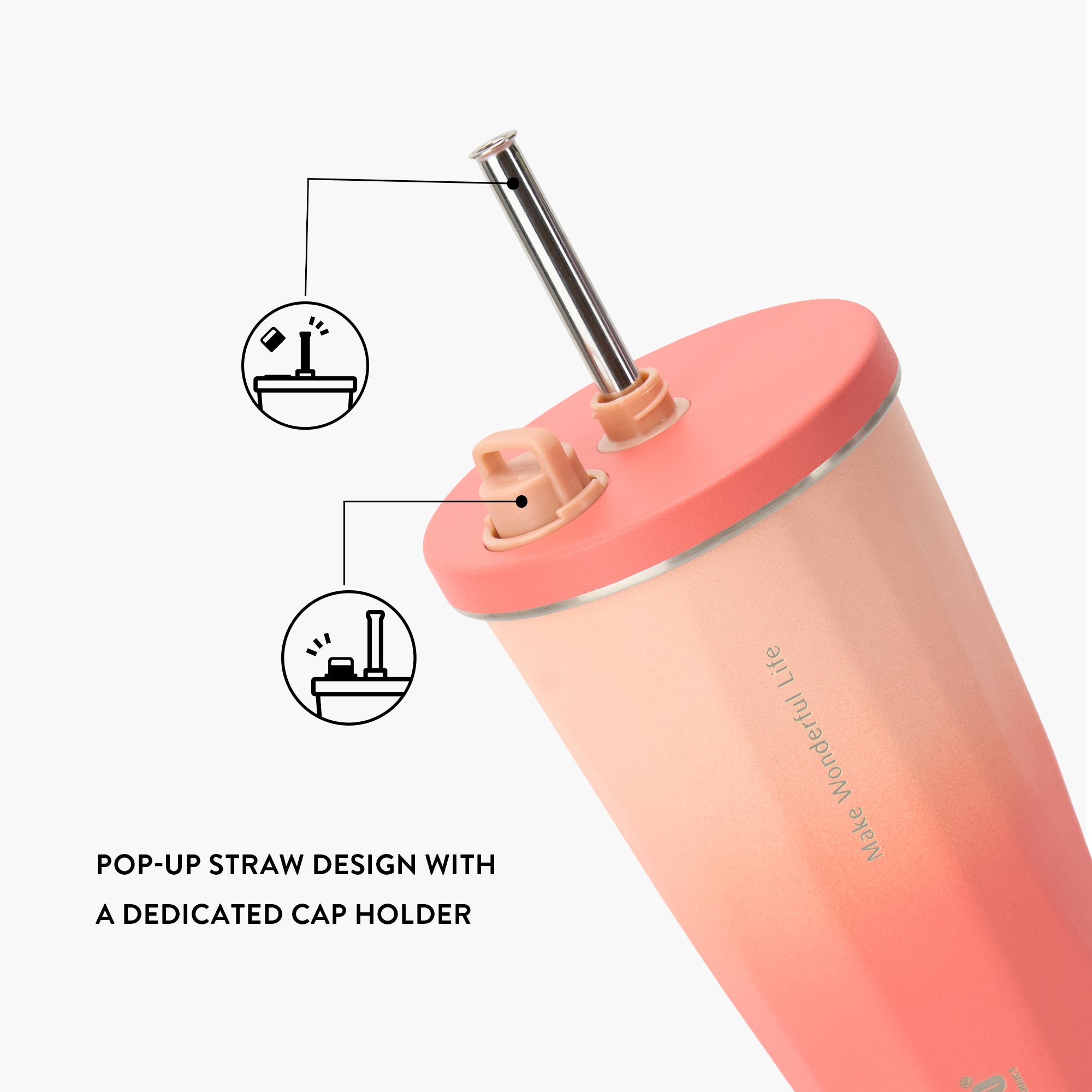 FLAIR Tumbler 2.0 na may Retractable Straw 36# Intl