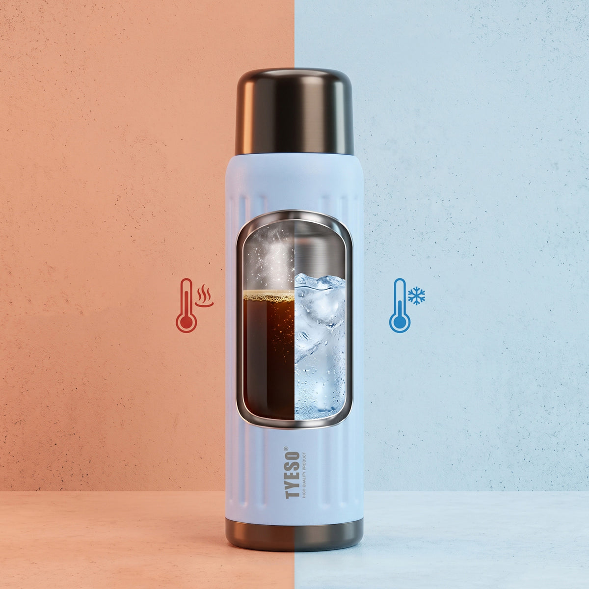 Light Gray FLUTE double-wall bottle for hot and cold drinks #color_sky blue