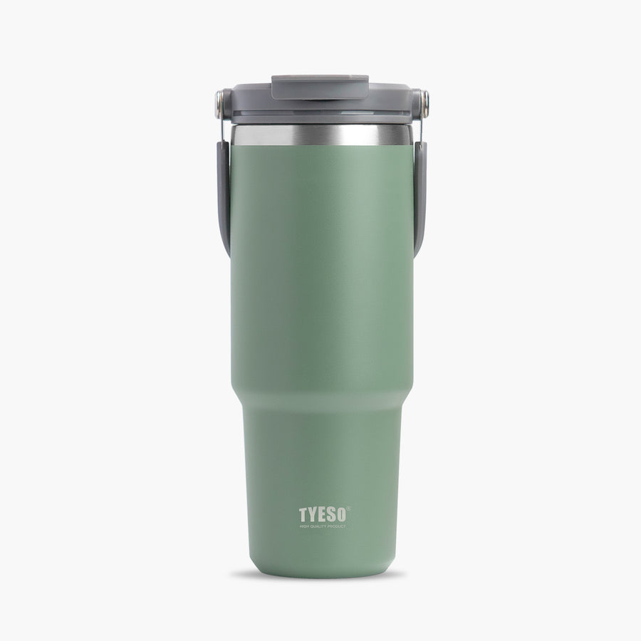TYESO ROAM Straw Tumbler in Green, 30 oz – lid detail #color_green