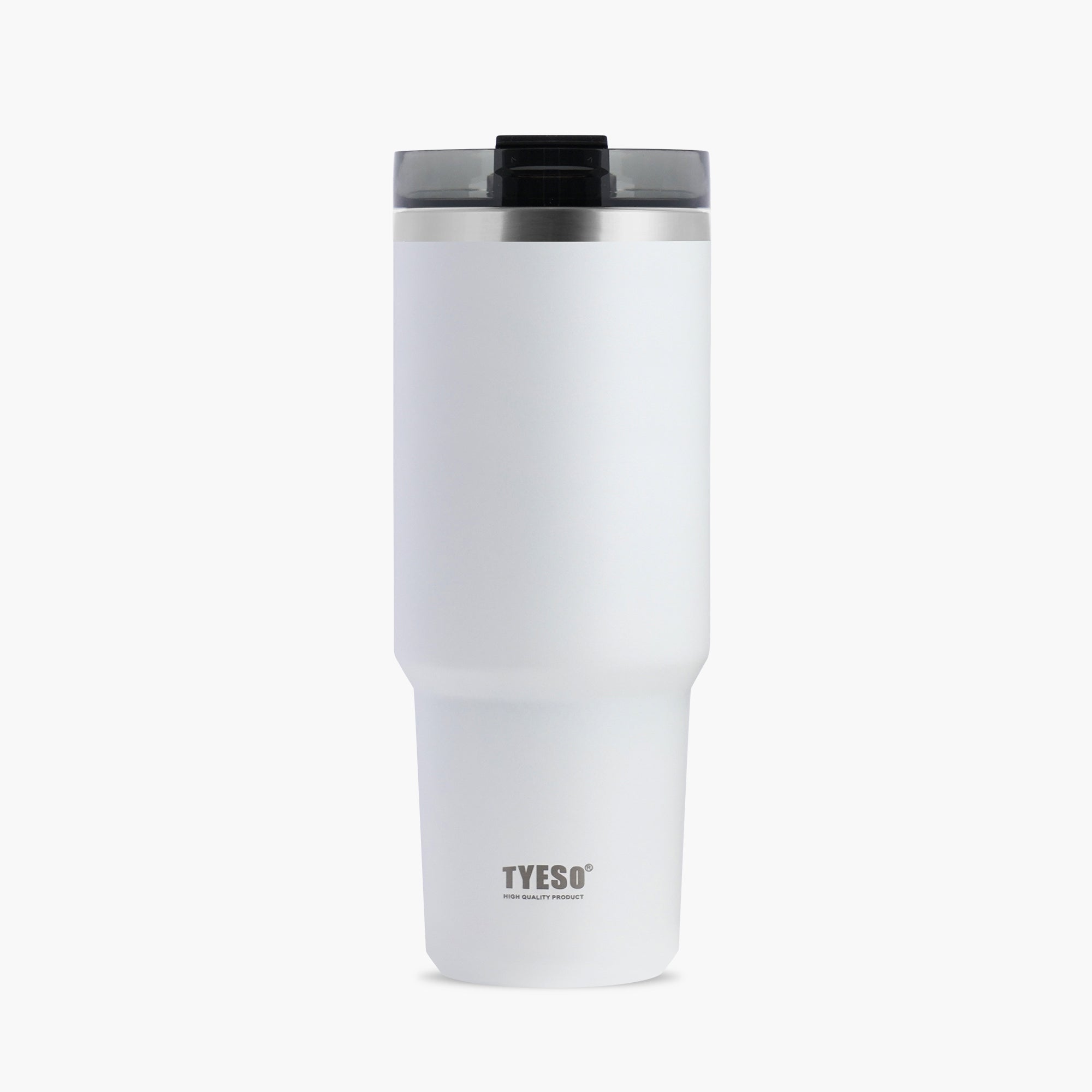 TYESO_Stainless Steel Tumbler with Straw 12_White_30oz