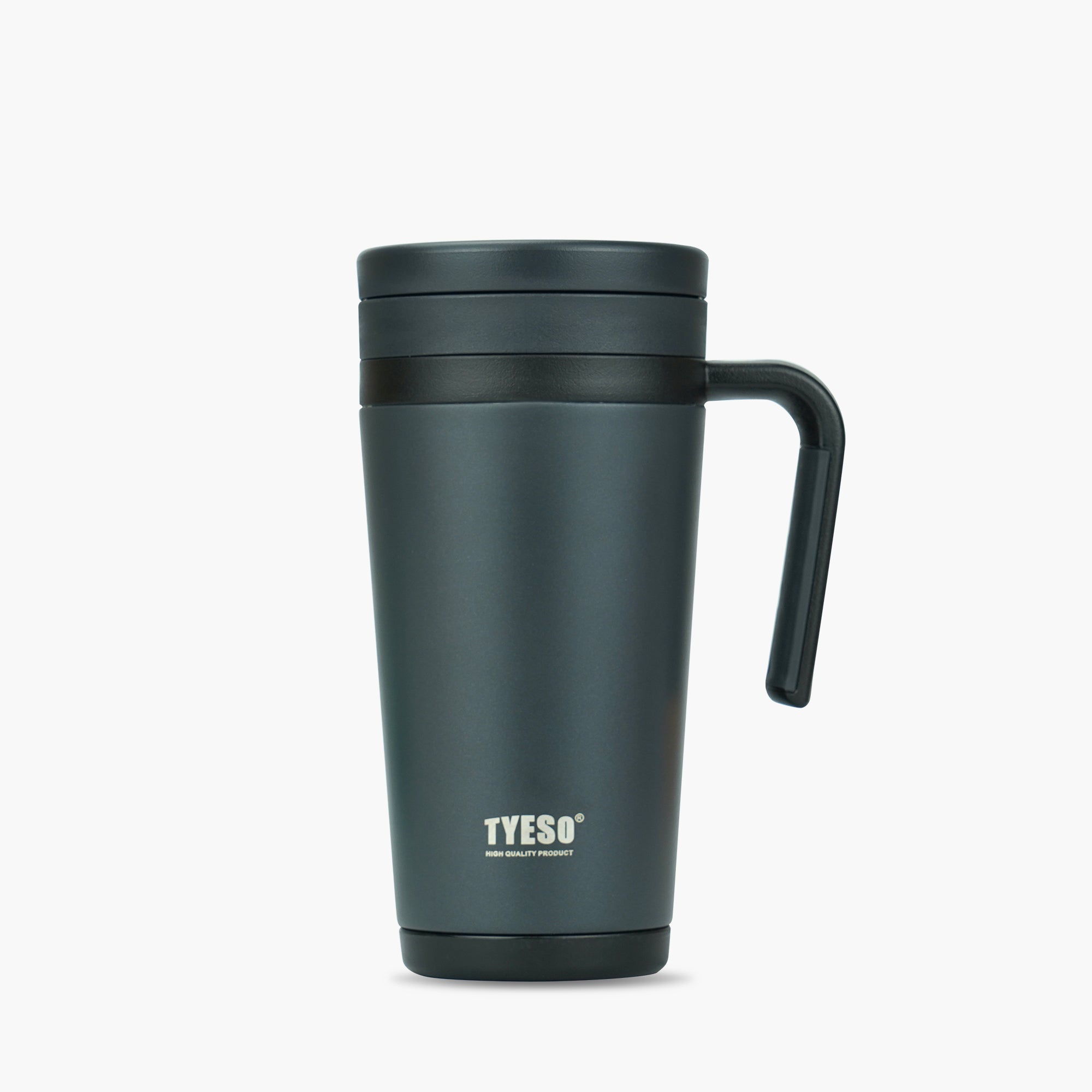 TYESO_Thermos Office Tumbler upmarket mug with tea strainer_Black_17oz