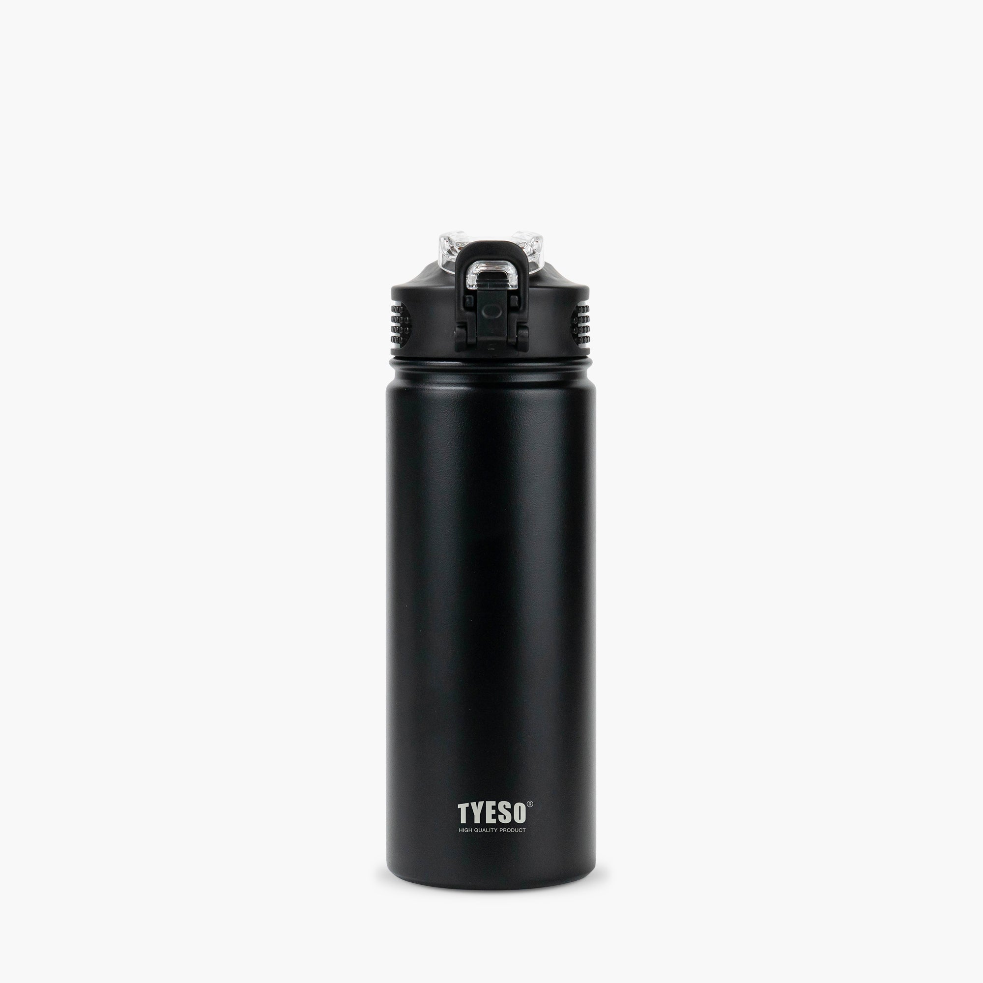 TYESO_Wander lockable Stainless Steel Sports Bottle With Straw_Black_20oz