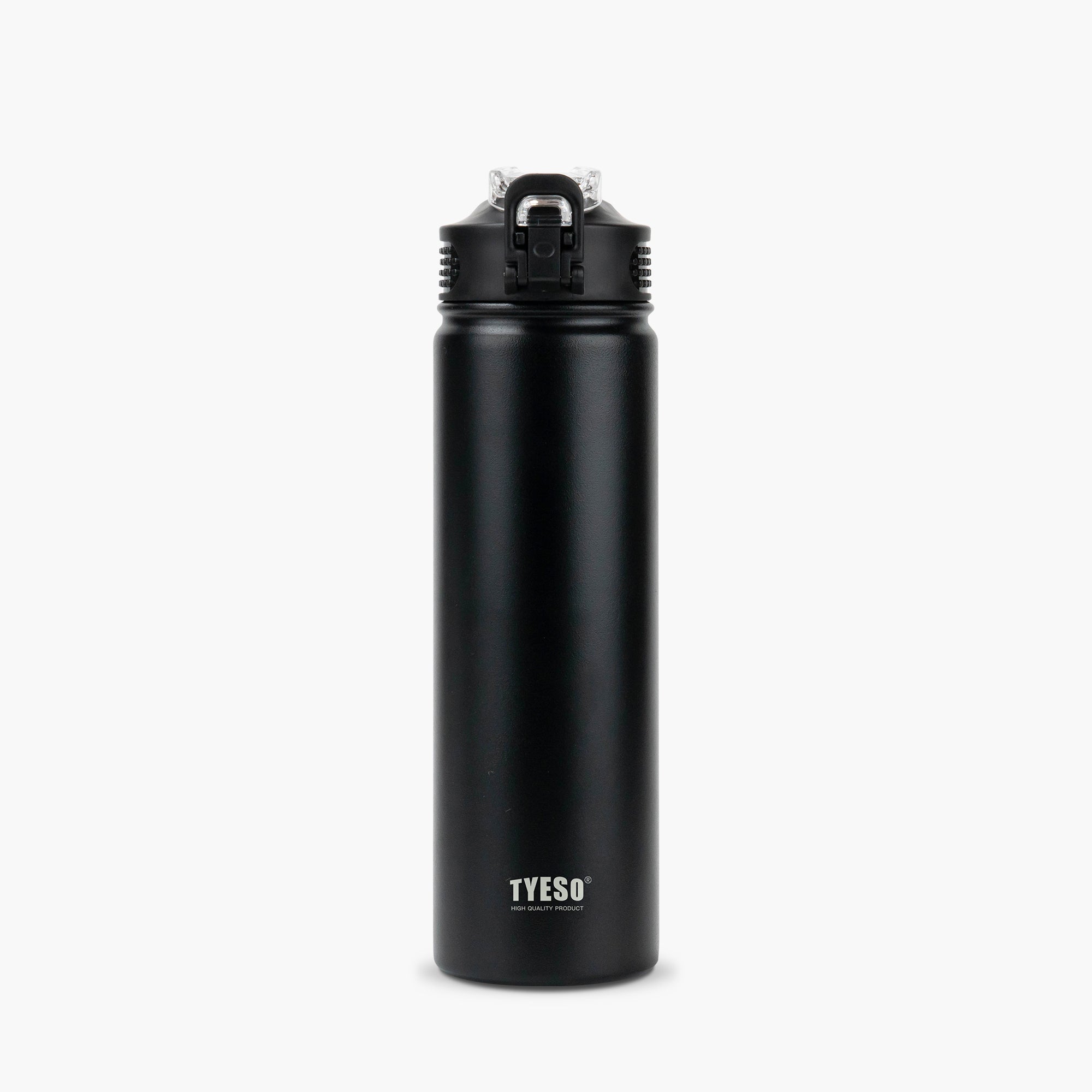 TYESO_Wander lockable Stainless Steel Sports Bottle With Straw_Black_25oz