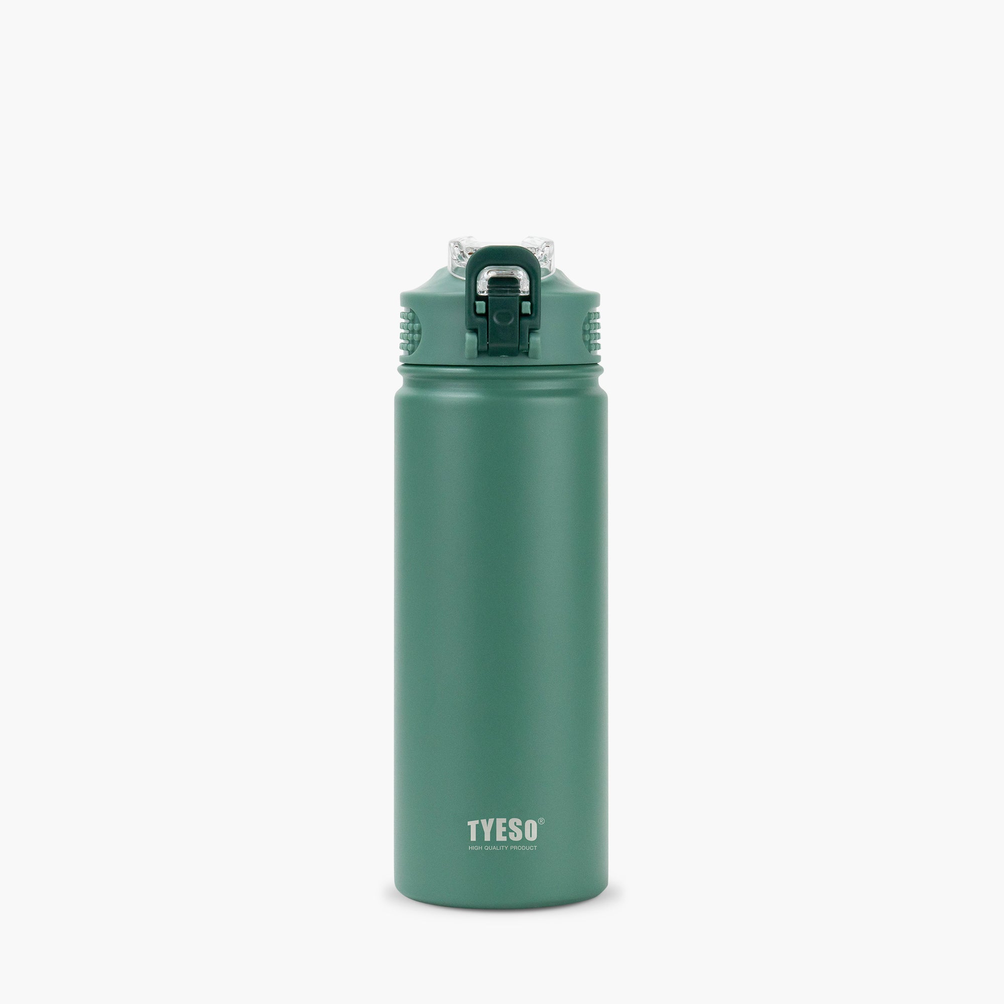 TYESO_Wander lockable Stainless Steel Sports Bottle With Straw_Dark Green_20oz